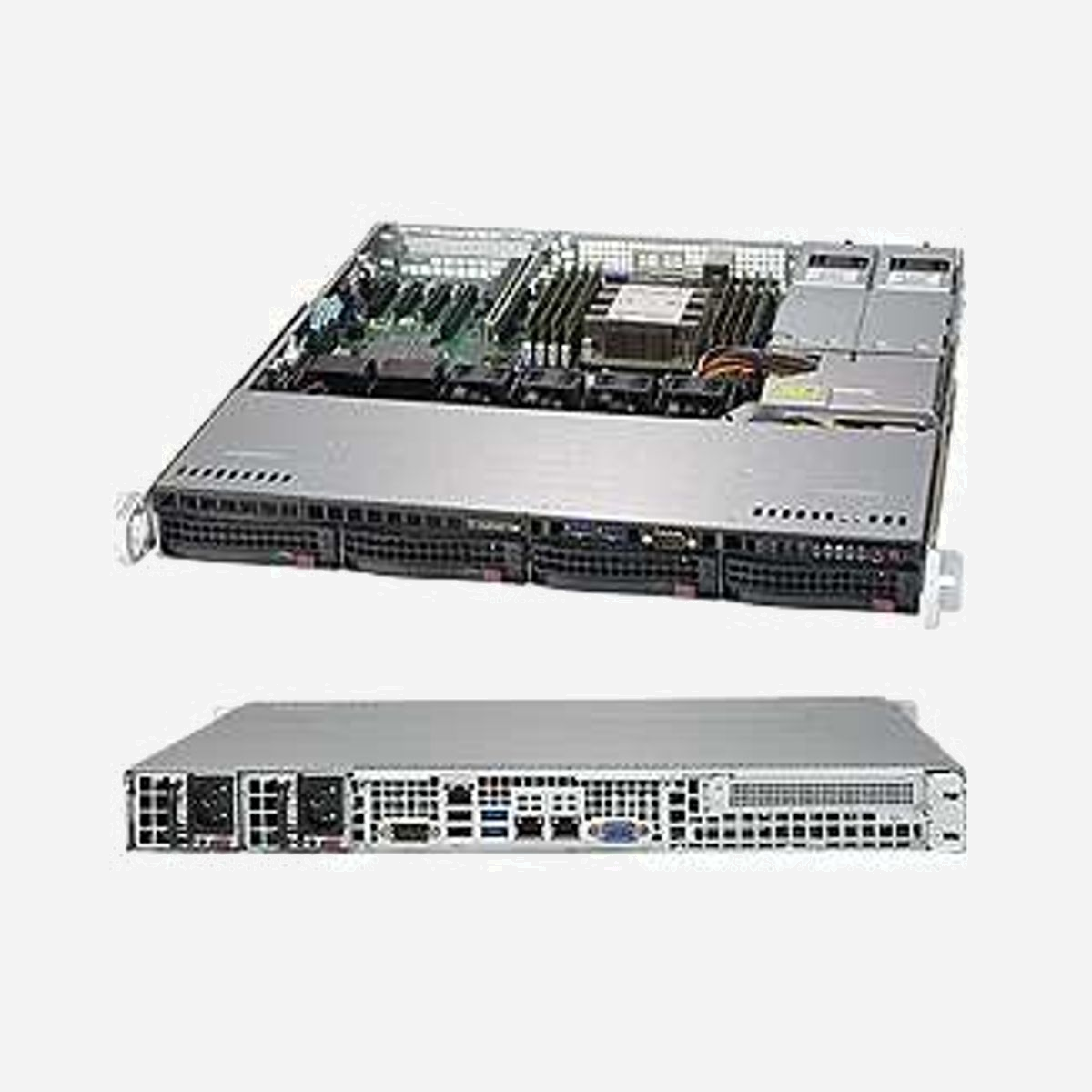 Supermicro CSE-813MFTQC-R407CB Châssis Rack 1U Noir, 4 ventilateurs, Baies 4x 3.5" SAS/SATA, Alimentation Redondante 400W 80 PLUS Platinum, 437x503x43mm - Supermicro CSE813MFTQC-R407CB. Type de châssis: Rack (1 U), Couleur du produit: Noir, Nombre de ventilateurs: 4 ventilateur(s). D'interface pour unité de stockage: SATA, Série Attachée SCSI (SAS), Types de lecteurs de stockage pris en charge: HDD & SSD. Capacité de l'unité d'alimentation (PSU): 400 W, Certification 80 PLUS: 80 PLUS Platinum. Largeur: 437 mm, Profondeur: 503 mm, Hauteur: 43 mm