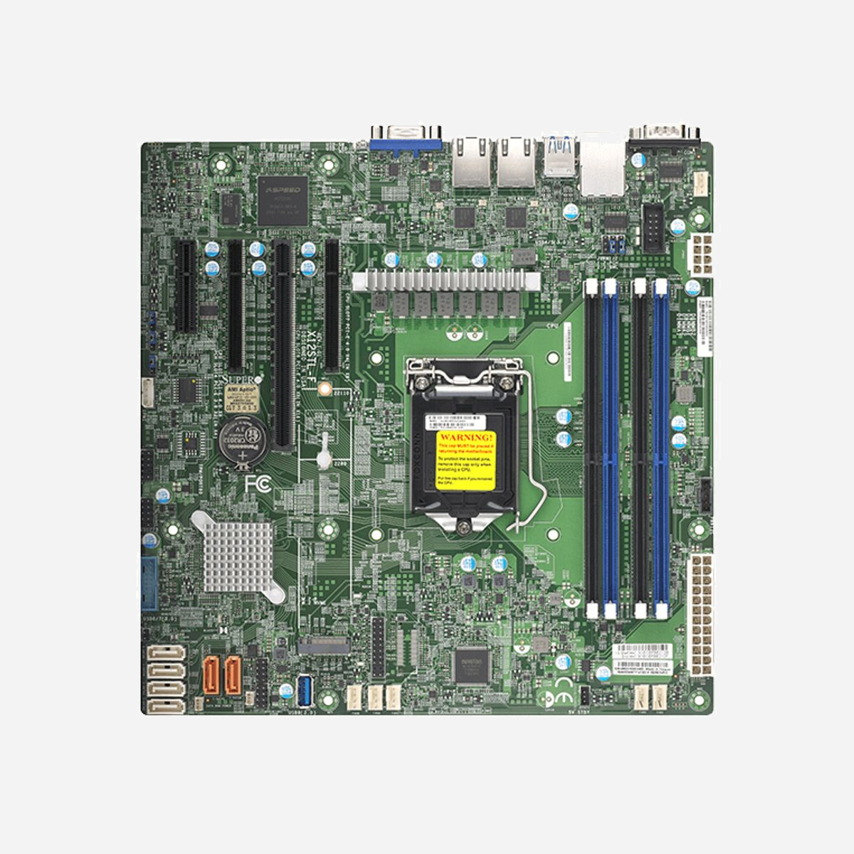 Supermicro MBD-X12STL-F-B : Carte mère micro ATX Intel C252, Socket LGA 1200, DDR4 ECC/non-ECC 128GB max, SATA III, AST2600, Dual LAN Intel I210 - Supermicro X12STL-F-B Bulk. Fabricant de processeur: Intel, Socket de processeur (réceptable de processeur): LGA 1200 (Socket H5), Processeurs compatibles: Intel Xeon E. Types de mémoire pris en charge: DDR4-SDRAM, Mémoire interne maximale: 128 Go, Mémoire de tension: 1.2 V. Interfaces de lecteur de stockage prises en charge: SATA III, Types de lecteurs de stockage pris en charge: HDD & SSD. Famille d'adaptateur graphique: ASPEED, Adaptateur graphique: AST2600. Contrôleur de réseau local (LAN): Intel I210