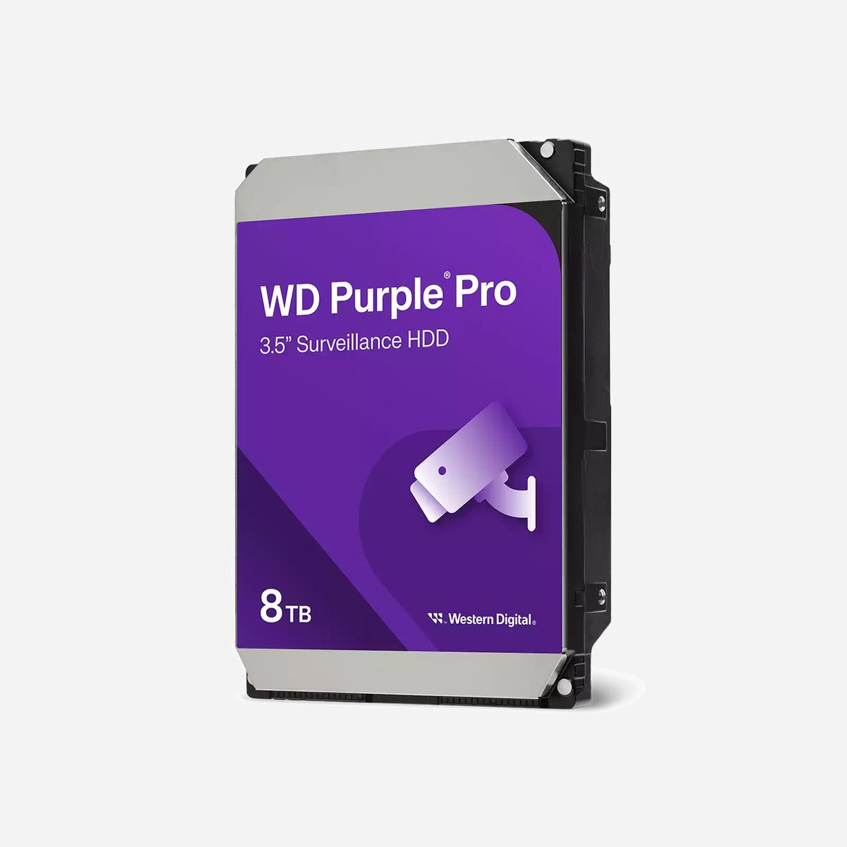 Western Digital Purple Pro WD8002PURP : HDD 8To 3.5" SATA 7200RPM, Cache 256Mo, Surveillance Vidéo, Supporte jusqu'à 64 Caméras, Charge 550To/an - Western Digital Purple Pro Smart Video HDD 8TB. Capacité disque dur: 8 To, Vitesse de rotation du disque dur: 7200 tr/min, Taille du disque dur: 3.5", Interface: SATA, Mémoire cache du disque dur hybride (H-HDD): 0,256 Go