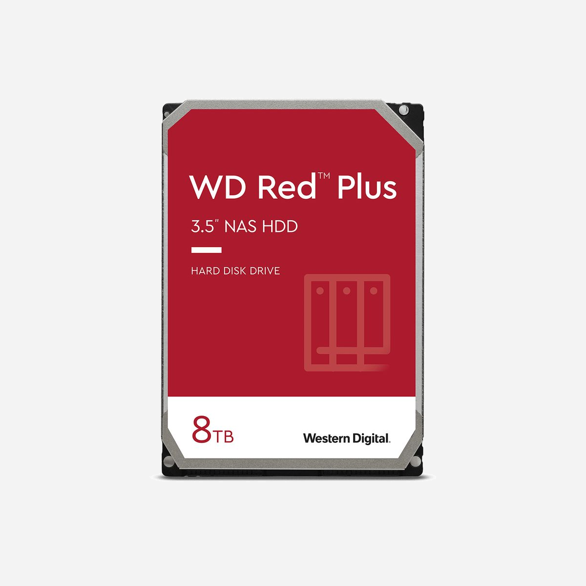 Western Digital Red Plus WD80EFPX HDD NAS 8To 3.5" SATA III 6Gbit/s 5640RPM 256Mo, Charge 180To/an, < 25dB, 0-65°C - Western Digital Red Plus . Capacité disque dur: 8 To, Vitesse de rotation du disque dur: 5640 tr/min, Taille du tampon du lecteur de stockage: 256 Mo, Taille du disque dur: 3.5", Interface: Série ATA III
