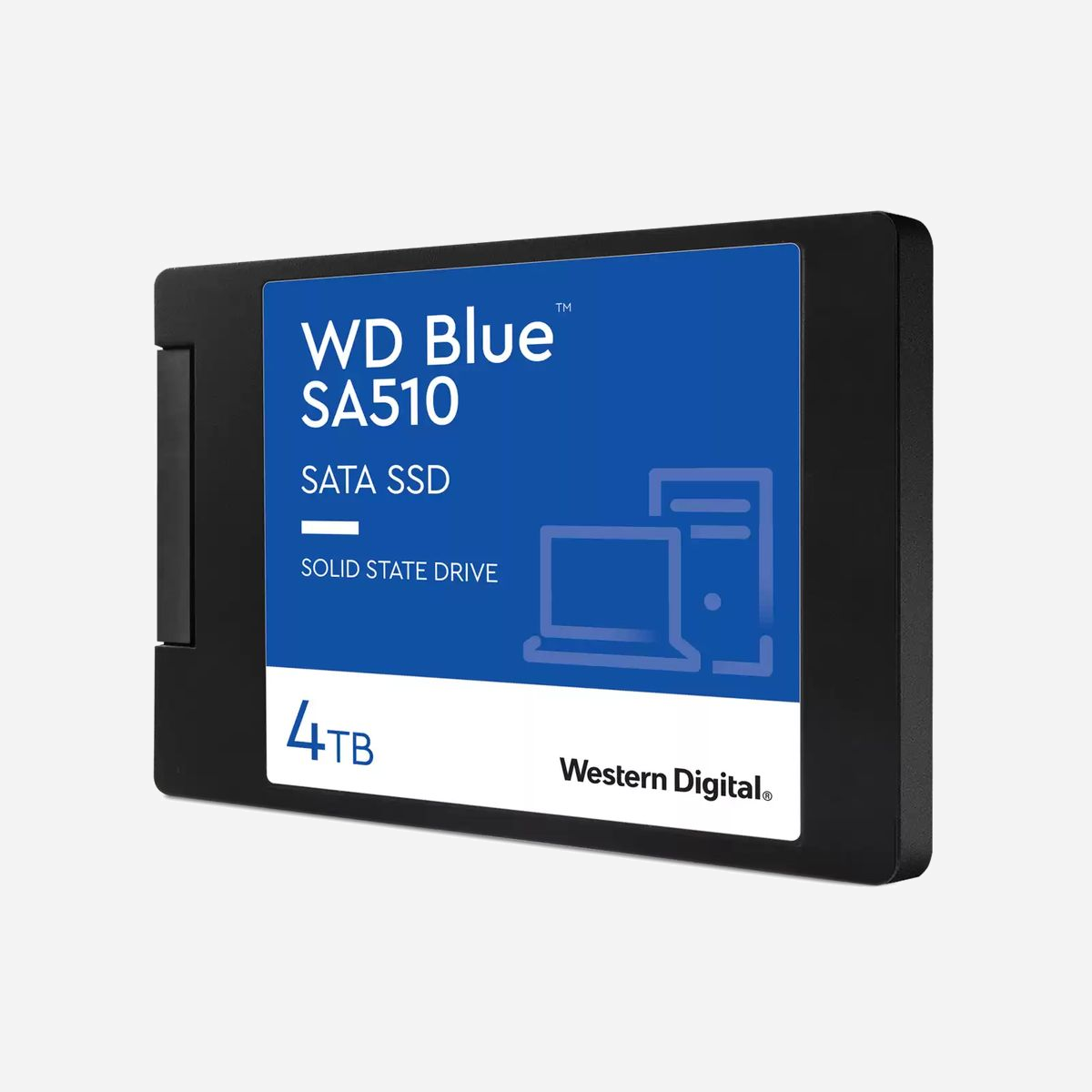 Western Digital Blue SA510 SSD 4To 2.5" SATA 6Gbit/s Lecture 560Mo/s Ecriture 520Mo/s 87K/83K IOPS, Consommation 0.1W, PC/Portable - Western Digital Blue SA510. Capacité du Solid State Drive (SSD): 4 To, Facteur de forme SSD: 2.5", Vitesse de lecture: 560 Mo/s, Vitesse d'écriture: 520 Mo/s, Taux de transfert des données: 6 Gbit/s, composant pour: PC/ordinateur portable