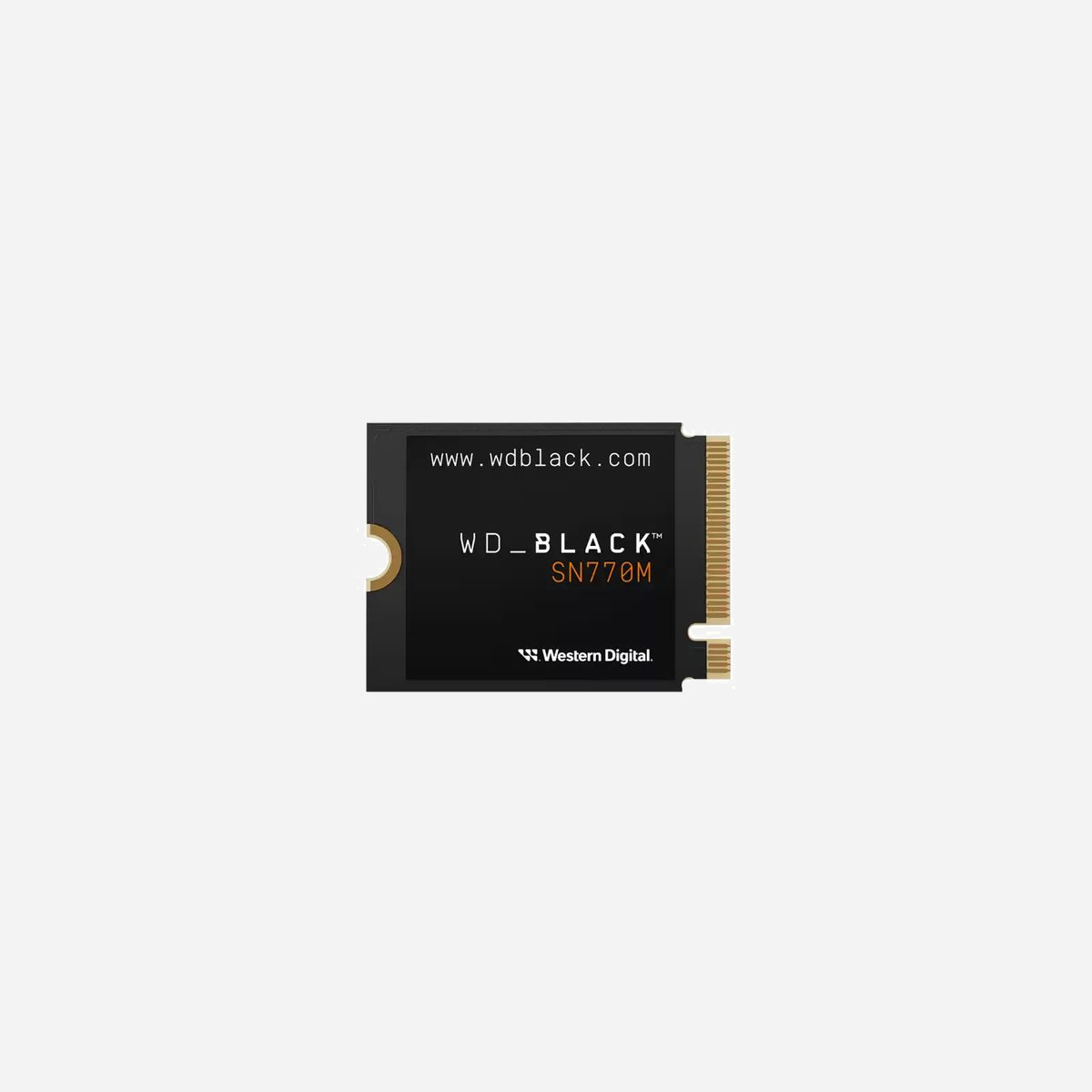 Western Digital Black SN770M 2 To SSD M.2 PCIe 4.0 NVMe TLC 3D NAND - Lecture 5150 Mo/s, Écriture 4850 Mo/s, 16 Gbit/s, Console Gaming - Western Digital Black SN770M. Capacité du Solid State Drive (SSD): 2 To, Facteur de forme SSD: M.2, Vitesse de lecture: 5150 Mo/s, Vitesse d'écriture: 4850 Mo/s, Taux de transfert des données: 16 Gbit/s, composant pour: console de jeux