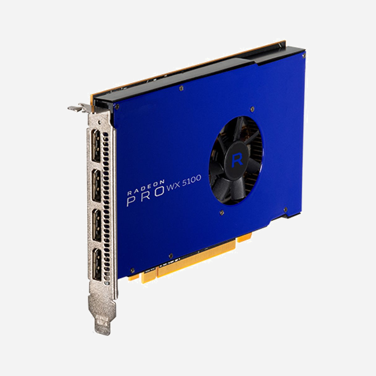 AMD Radeon Pro WX 5100 8GB GDDR5 - Carte Graphique Professionnelle, 1792 SP, PCIe 3.0, 4x DisplayPort 1.4, OpenGL 4.5, OpenCL 2.0 - AMD RADEON PRO WX 5100. Processeur graphique famille: AMD, Processeur graphique: Radeon Pro WX 5100. Mémoire carte graphique distincte: 8 Go, Type de mémoire de l'adaptateur graphique: GDDR5, Mémoire Bus: 256 bit. Résolution maximale: 5120 x 2880 pixels. Version DirectX: 12.0, Version OpenGL: 4.5. Type d'interface: PCI Express x16 3.0. Type de refroidissement: Actif, Nombre de ventilateurs: 1 ventilateur(s)