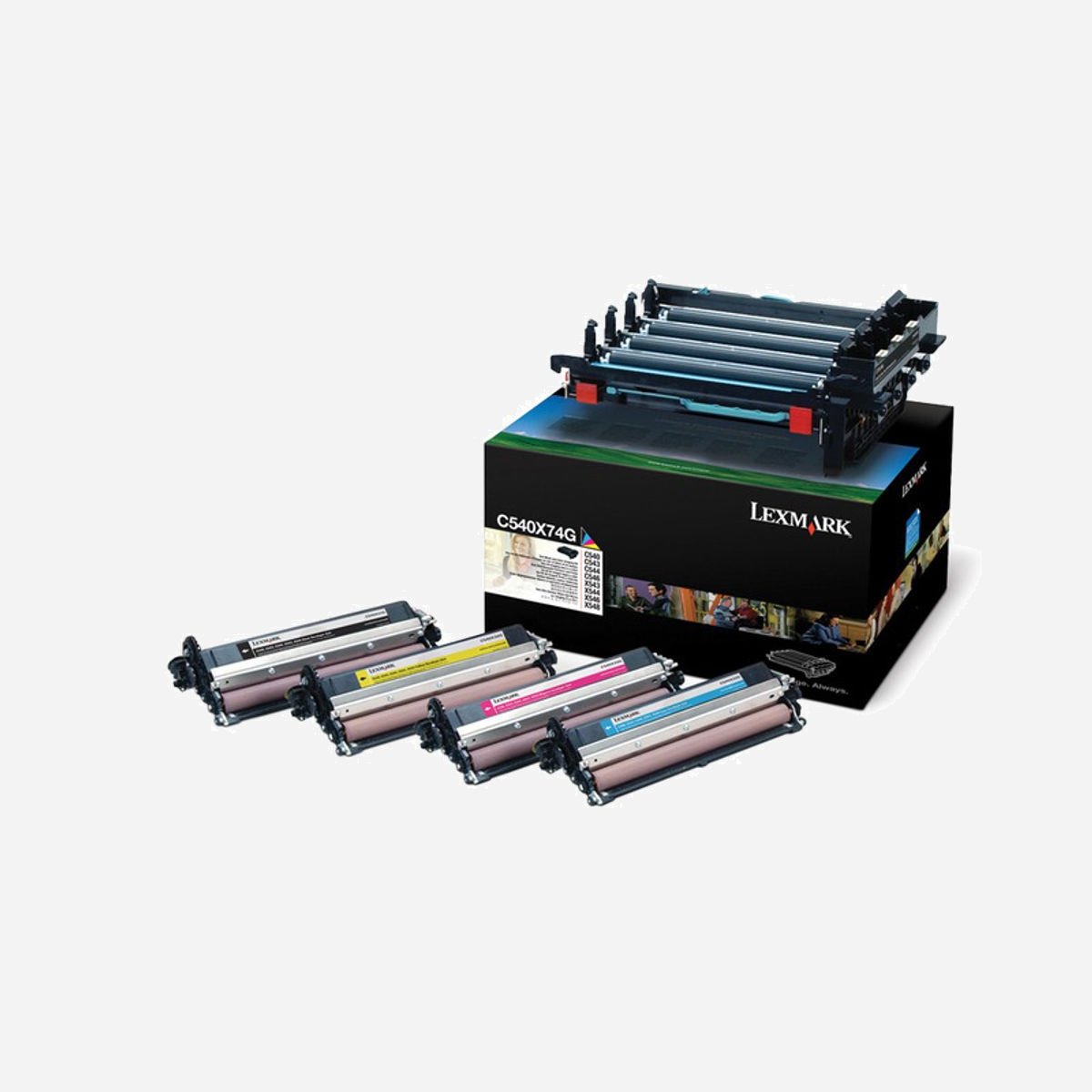 Lexmark C540X74G : Kit de 4 cartouches toner Original (Noir, Cyan, Magenta, Jaune) - Impression laser - Dimensions colis 441x378x357mm - Poids 6.02kg - Lexmark C540X74G. Couleurs d'impression: Noir, Cyan, Magenta, Jaune