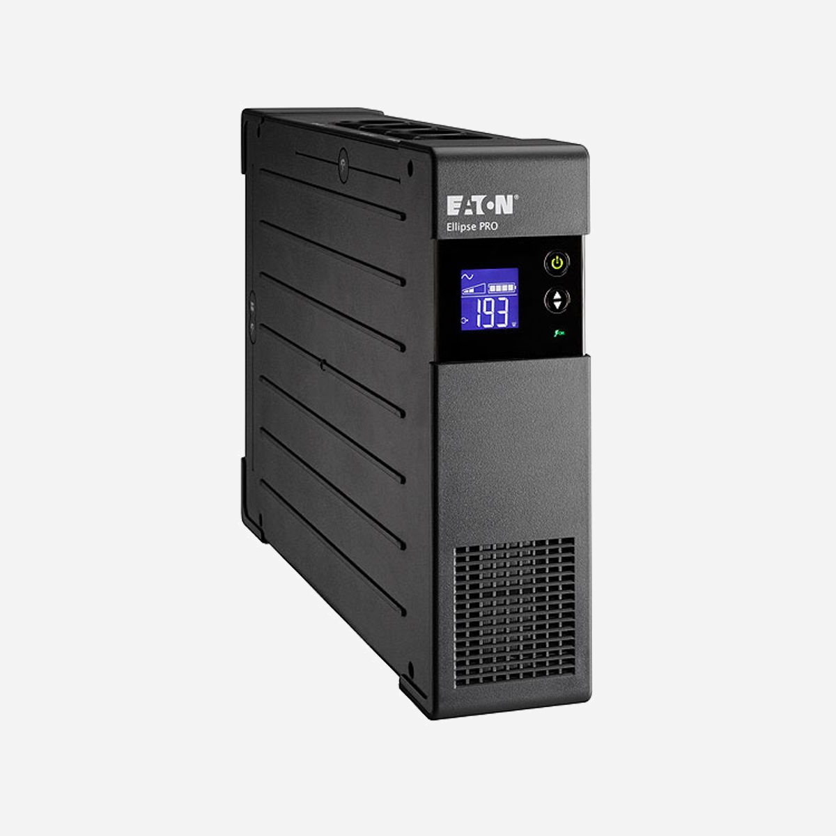 Eaton Ellipse PRO 1200 IEC Onduleur Line Interactive 1.2kVA/750W, 8 Prises C13, Port USB, RJ11/RJ45, Écran LCD, 230V, Protection Surtension - L’Eaton Ellipse PRO est un onduleur de technologie line interactive spécialement destiné à la protection des stations de travail. De 650 à 1600 VA, il est doté d’un écran LCD pour la visualisation des états et des mesures en temps réel. Il possède également des prises de sortie EcoControl qui permettent d’économiser jusqu’à 20% d’énergie, ainsi qu’un dispositif haute performance contre les surtensions, conforme norme parafoudre IEC 61643-1.