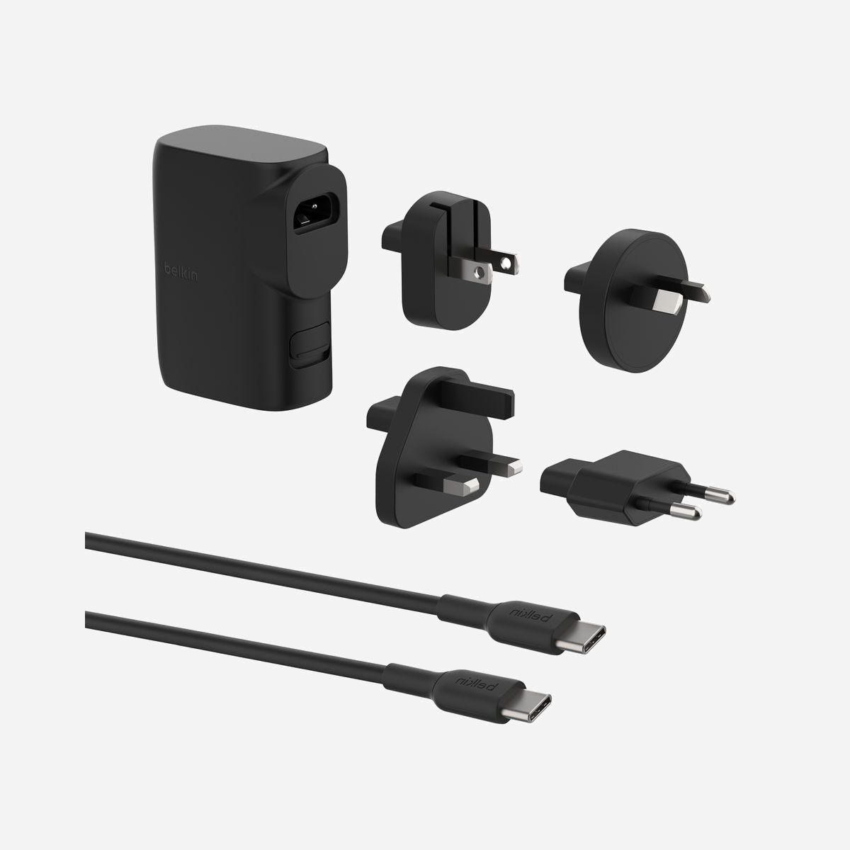 Belkin Chargeur Secteur 25W USB-C Power Delivery 3.0 + USB-A Noir, PPS, Protection Surtension, Câble USB-C vers USB-C 1m, BPZ003BT1MBK-B6 - <b>Recharge rapide.</b><br>Emportez une recharge Power Delivery rapide et universelle partout où vous allez. Le port USB-C vous permet de brancher et de charger rapidement n’importe quel appareil compatible USB-C PD.<br><br><b>Sécurité avant tout.</b><br>Grâce à son système de protection intégré, vous rechargez votre smartphone en toute sécurité<br>1. Protection contre les surtensions<br>2. Fiches interchangeables<br>3. Produit compatible Charge rapide<br>4. 2 ports : 1 port USB-C et 1 port USB-A<br><br><b>Produit idéal pour les déplacements.</b><br>Grâce à sa fiche interchangeable, ce chargeur est idéal pour vos déplacements et voyages à l’étranger.