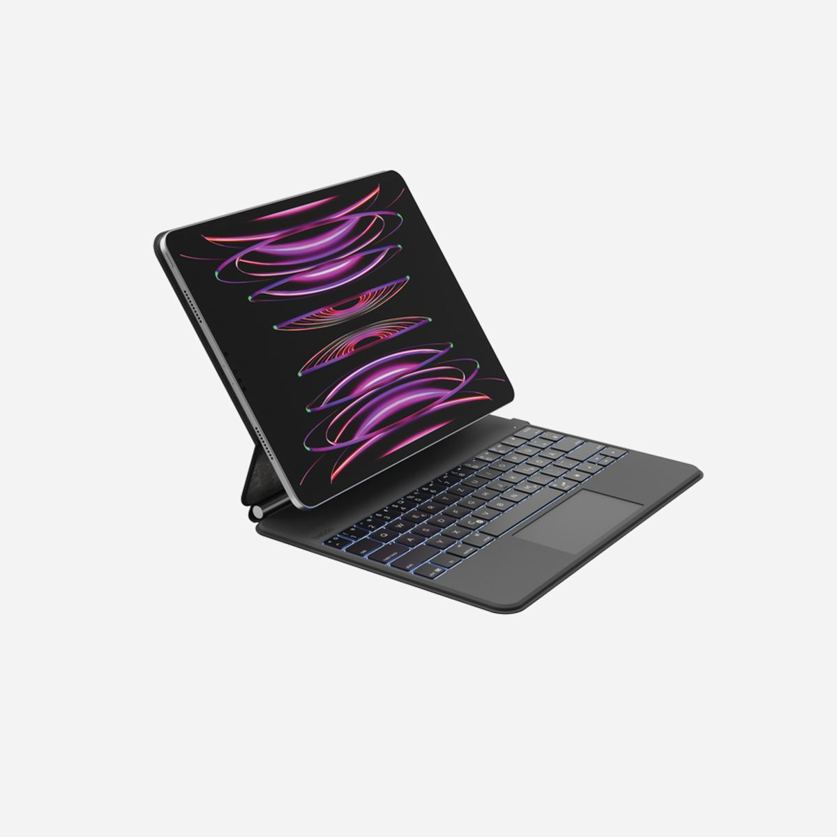 Belkin BBZ003FR-V1 Clavier Bluetooth Noir avec Pavé Tactile pour iPad Pro 12.9" (5e/4e/3e gen), Batterie 600mAh, Rétroéclairage, Étui de Transport - To maximize your productivity, turn your iPad into a real laptop. Our Bluetooth keyboard case connects to your iPad to give you a 2-in-1 solution consisting of a keyboard and a protective case. The keyboard case's faux leather exterior protects your tablet, while the interior protects your device's screen from scratches.
