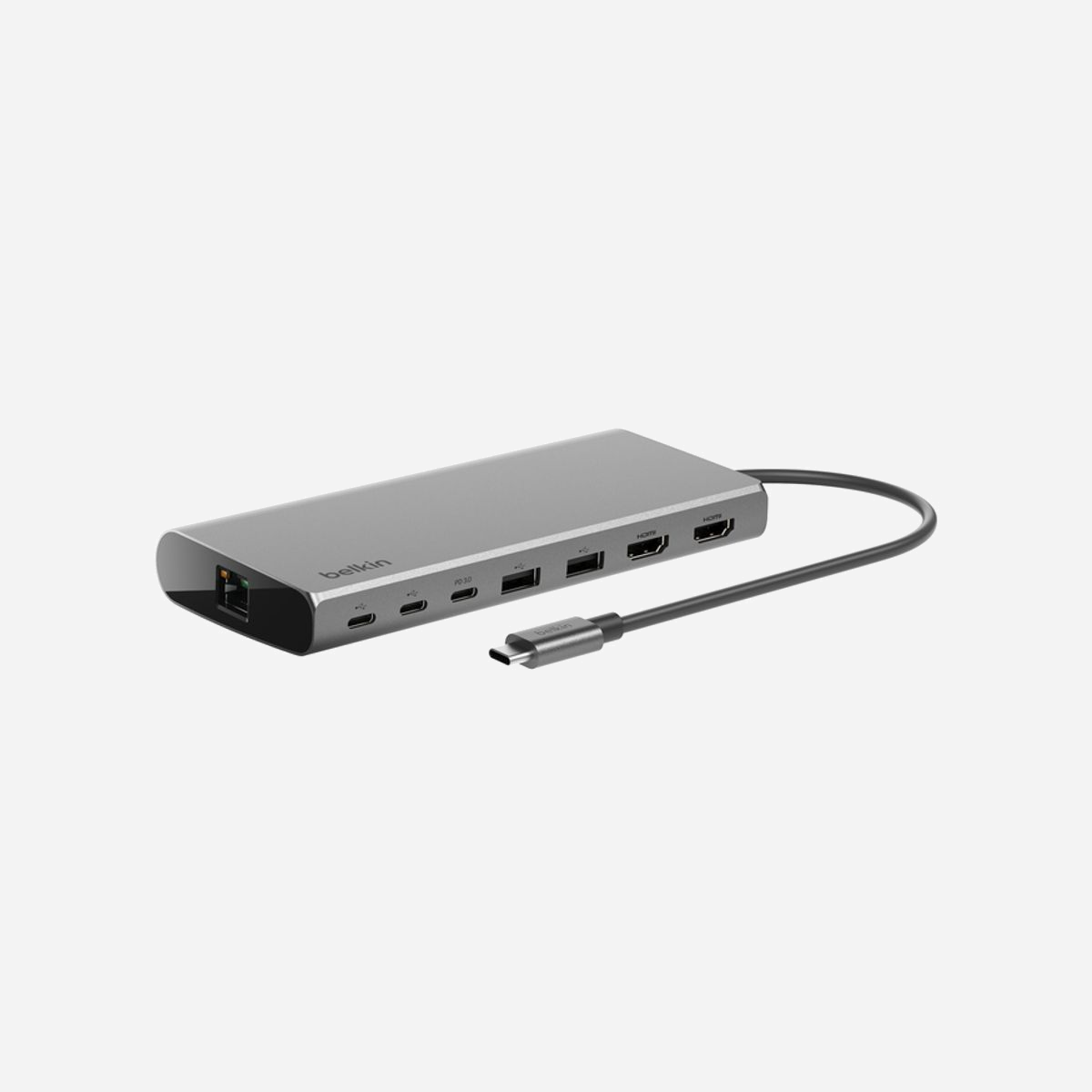 Belkin INC015BTSGY-CZ Station d'accueil USB 3.2 Gen 1 Type-C Aluminium - 2x USB-A, 2x USB-C, 2x HDMI 4K 60Hz, Ethernet, Power Delivery 100W - Belkin INC015BTSGY-CZ. Technologie de connectivité: Avec fil, Interface de l'hôte: USB 3.2 Gen 1 (3.1 Gen 1) Type-C, Délivrance de la puissance USB jusqu’à: 100 W. LAN Ethernet : taux de transfert des données: 1000 Mbit/s. Couleur du produit: Aluminium, Taux de transfert des données: 10 Gbit/s, Type HD: 4K Ultra HD. Longueur du câble USB: 0,22 m. Quantité: 1 pièce(s), Largeur du colis: 68 mm, Profondeur du colis: 148 mm