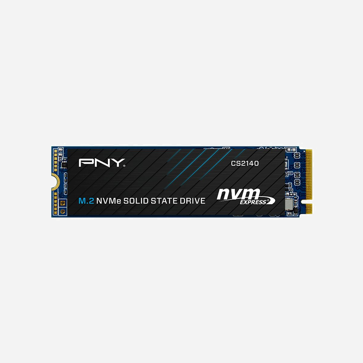 PNY CS2140 SSD 500Go M.2 PCIe 4.0 NVMe 1.4 3D NAND Lecture 3600Mo/s Ecriture 2300Mo/s AES 256-bit 22x80mm - PNY CS2140. Capacité du Solid State Drive (SSD): 500 Go, Facteur de forme SSD: M.2, Vitesse de lecture: 3600 Mo/s, Vitesse d'écriture: 2300 Mo/s, composant pour: PC/ordinateur portable