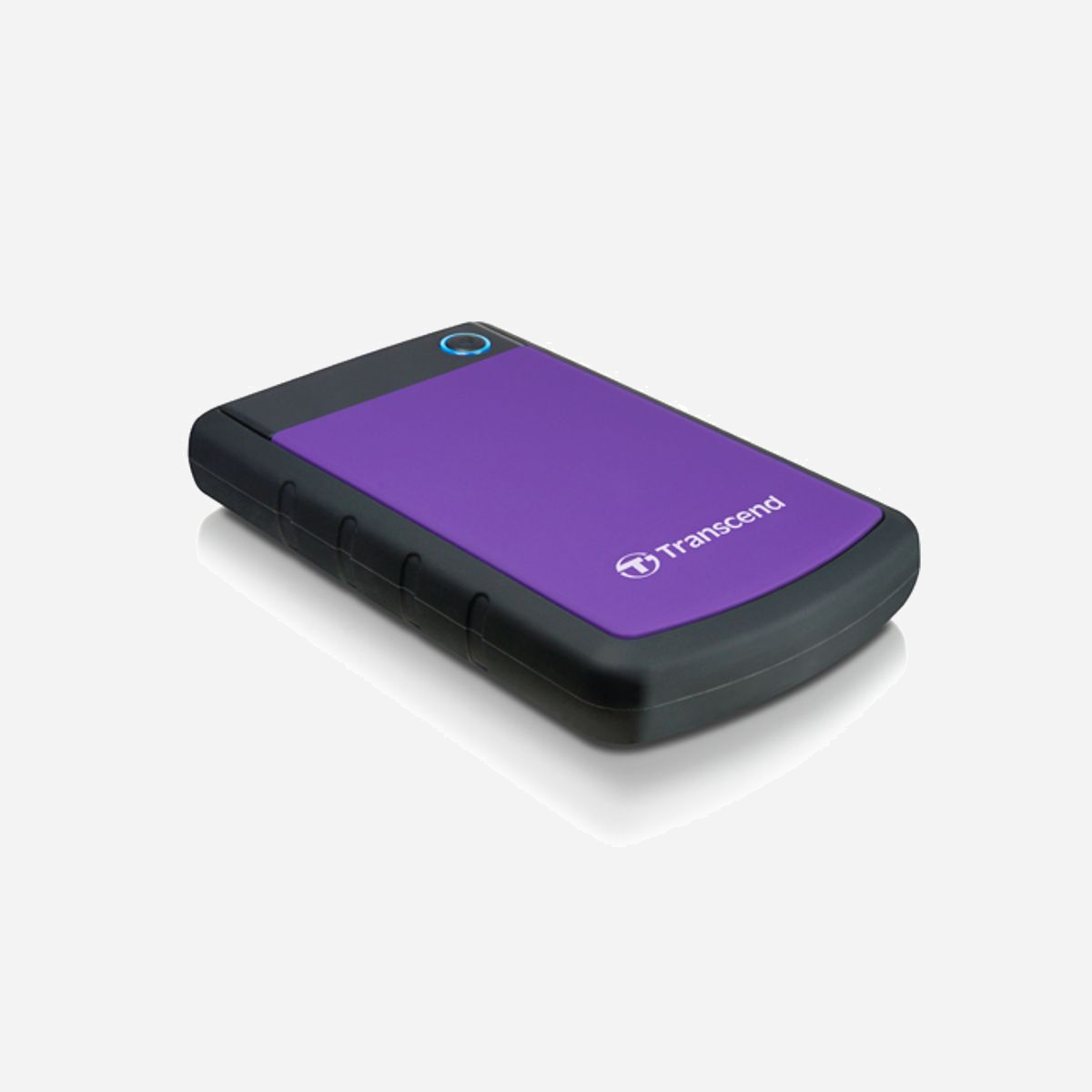 Transcend StoreJet 25H3P 2To USB 3.2 Gen 1 (3.1 Gen 1) HDD Externe 2.5" 5400tr/min Micro-USB B Noir/Violet - Compatible Windows, macOS, Linux - Le disque dur portable StoreJet 25H3P USB 3.0 offre des performances supérieures grâce au standard USB 3.0, de grandes capacités de stockage, un design externe unique et un système de protection antichoc à trois niveaux validé par l’armée Américaine. Que demander de plus?<br><br>- Conforme USB 3.0 SuperSpeed et rétrocompatible USB 2.0<br>- Coque externe en silicone solide et antichoc<br>- Système sophistiqué de suspension pour le disque dur interne<br>- Bande passante de connexion jusqu'à 5Gbits par seconde<br>- Très grande capacité de stockage<br>- Design fin et ultra portable<br>- Fonctionnement en Plug & Play operation – pas de pilote requis<br>- Alimentation par USB – pas d'adaptateur externe requis<br>- Mode d'économie d'énergie<br>- Bouton de sauvegarde automatique One Touch<br>- Avec programme de sauvegarde et de sécurisation de données Transcend Elite<br>- Diode LED d'indication de transfert de données et d'activité<br>- Garantie limitée trois ans