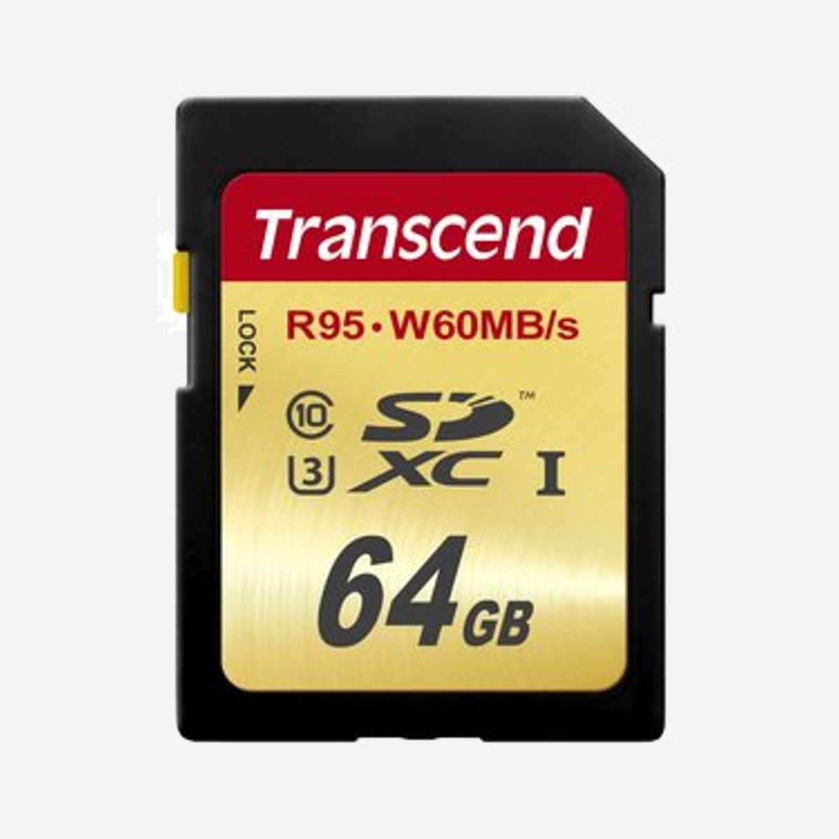 Transcend TS64GSDU3 Carte SDXC 64Go UHS-I U3 Classe 10, Lecture 95Mo/s, Ecriture 60Mo/s, Mémoire NAND MLC, Température -25°C à 85°C - Dans le cas des caméras compatibles UHS-I, les cartes UHS-I Speed Class 3 (U3) sont capables d'enregistrer des vidéos à une vitesse d'écriture constante minimale de 30Mo/s. Pourtant, pour prendre en charge les performances et l'espace de stockage nécessaires à la capture de vidéos Full HD, 3D et 4K fluides, les cartes SDXC UHS-I U3 de Transcend offrent des vitesses maximales de 95 Mo/s en lecture et 60 Mo/s en écriture, ainsi qu'une très grande capacité pouvant atteindre 64 Go. De plus, les puces NAND Flash MLC de pointe offrent une durabilité et une endurance constantes sur le long terme.