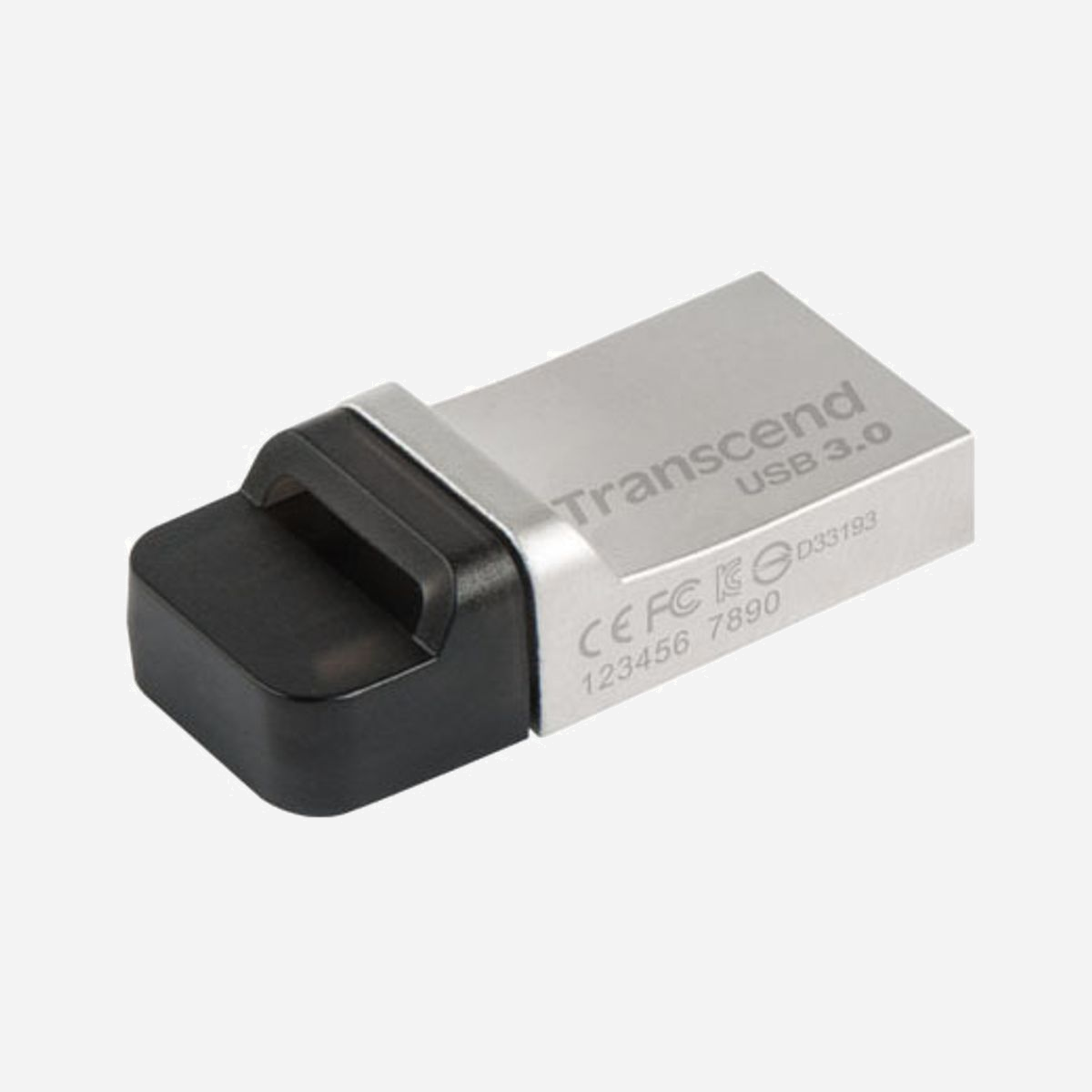 Transcend JetFlash 880 OTG 32GB - USB Type-A / Micro-USB 3.2 Gen 1 - Compatible Windows, macOS, Linux - Noir/Argent - 26.8x12.2x7.55mm, 3g - Transcend JetFlash 880 OTG 32GB. Capacité: 32 Go, Interface de l'appareil: USB Type-A / Micro-USB, Version USB: 3.2 Gen 1 (3.1 Gen 1). Format: Casquette. Poids: 3 g. Couleur du produit: Noir, Argent