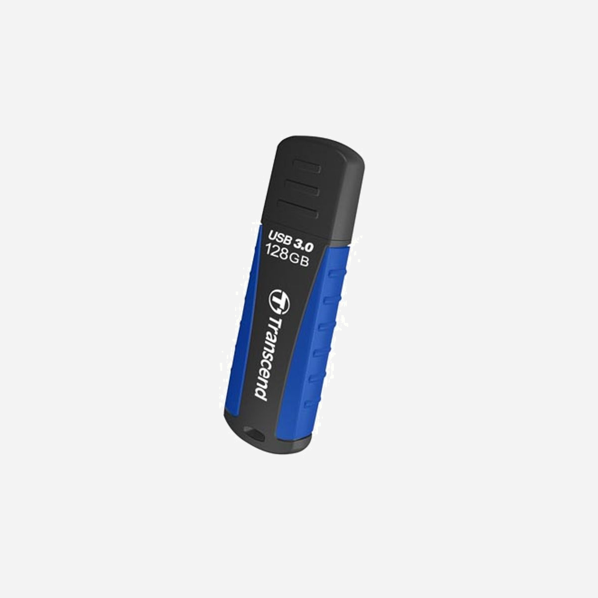 Transcend JetFlash 810 TS128GJF810: Clé USB 128Go USB Type-A 3.2 Gen 1, robuste, compatible Windows, macOS, Linux, 63.3x20.4x8.9mm, Noir/Bleu - La clé USB JetFlash 810 de Transcend associe des taux de transfert USB 3.1 Gen 1 ultra-rapides, une capacité de stockage impressionnante et une portabilité compacte, le tout dans un ensemble au design élégant et solide. Conçue spécialement pour protéger vos données lors de déplacements, la coque en caoutchouc de la JetFlash 810 offre une excellente protection contre les chocs, les projections, la poussière et l'humidité.