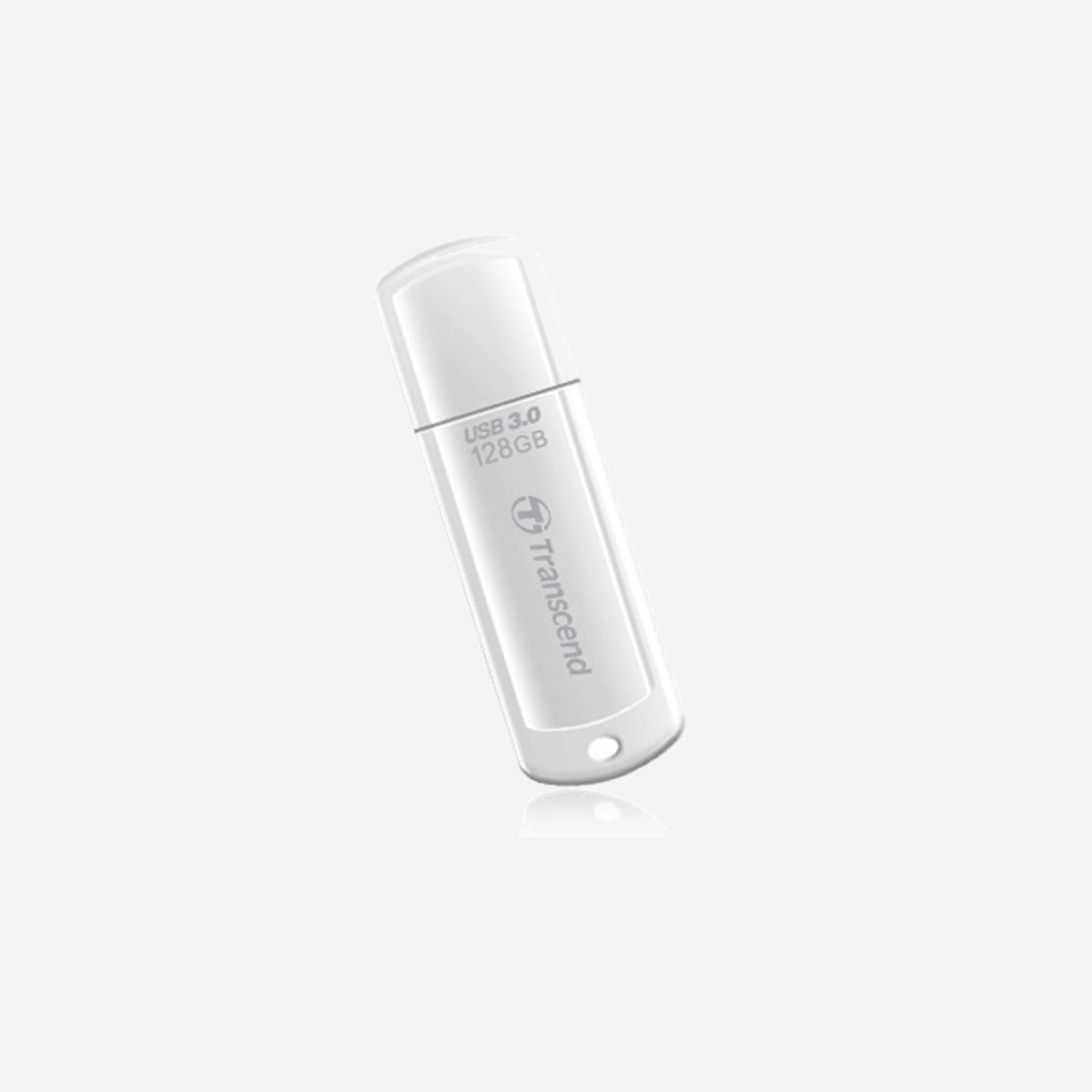 Transcend JetFlash TS128GJF730 - Clé USB 128Go USB Type-A 3.2 Gen 1, Compatible Windows, macOS, Linux, Format Casquette, Blanc, 61.5x18.6x8.7mm - Transcend JetFlash TS128GJF730. Capacité: 128 Go, Interface de l'appareil: USB Type-A, Version USB: 3.2 Gen 1 (3.1 Gen 1). Format: Casquette. Poids: 8,5 g. Couleur du produit: Blanc