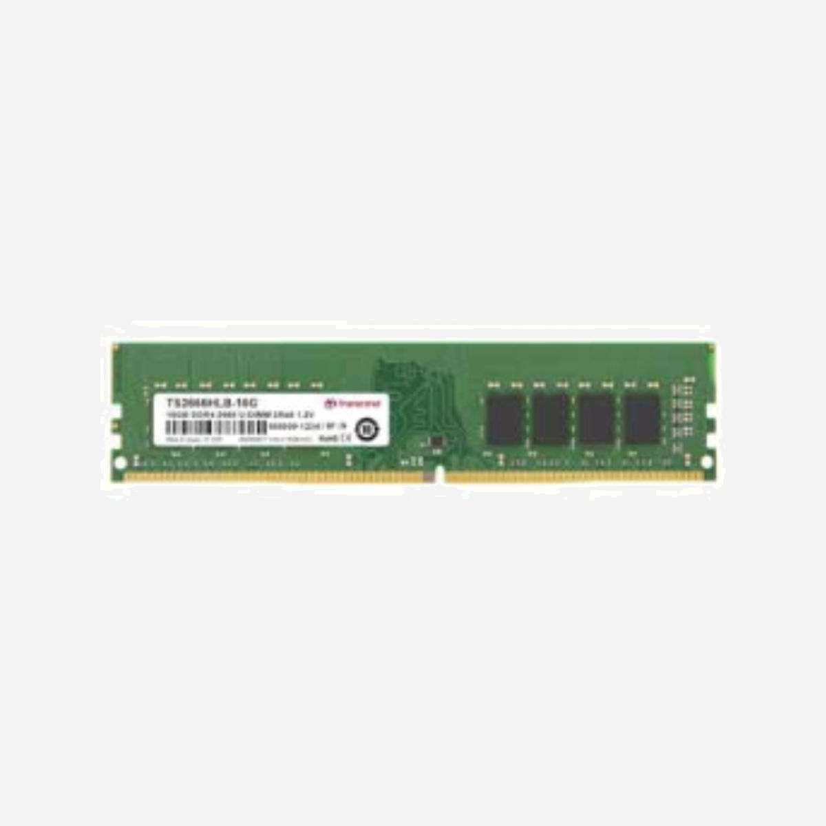 Transcend JetRam 8GB DDR4 2666MHz DIMM 288-pin 1.2V CL19 (JM2666HLG-8G) - Module mémoire PC/Serveur, Single Rank 1Rx16, 1024Mx16 - Les modules mémoires Transcend JetRam sont conformes ETT et incorporent des puces DRAM de qualité supérieure qui passent de nombreux tests de qualification technique et environnementale. Ces modules offrent une excellente compatibilité et sont intégralement testés afin de garantir une fiabilité irréprochable. Ces modules destinés au PC profitent de prix de vente concurrentiels. Chaque module est cadencé à 2666MHz afin d’améliorer l’efficacité de la transmission de données. La bande passante monte jusqu’à 21GB/s. Grâce à une tension nominale de 1.2V, les modules Transcend DDR4 U-DIMM JetRam bénéficient d’une plage basse de température de fonctionnement et limitent la charge électrique sur le contrôleur mémoire. Ces avantages permettent d’économiser jusqu’à 40% d’énergie par rapport à un module standard DDR3 à 1.5V.