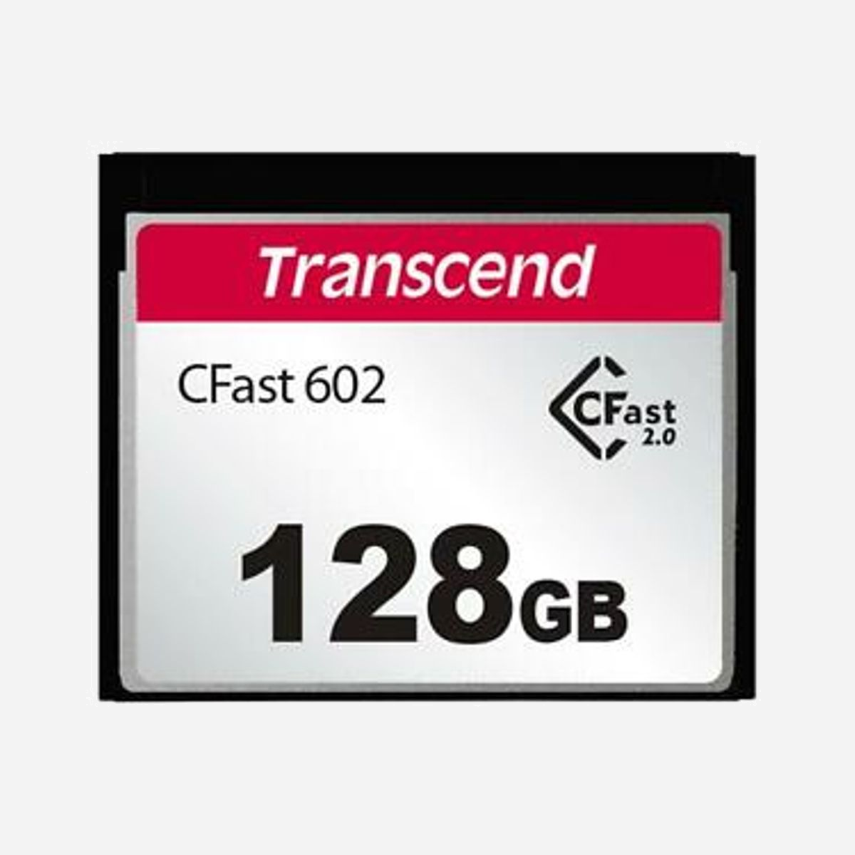 Transcend CFast 2.0 TS128GCFX602 : Mémoire Flash 128Go MLC, Lecture 500Mo/s, Ecriture 350Mo/s, Interface SATA III, Température -5°C à 70°C - Transcend TS128GCFX602. Capacité: 128 Go, Type de Carte Flash: CFast 2.0, Type de mémoire interne: MLC, Vitesse de lecture: 500 Mo/s, Vitesse d'écriture: 350 Mo/s. Couleur du produit: Noir
