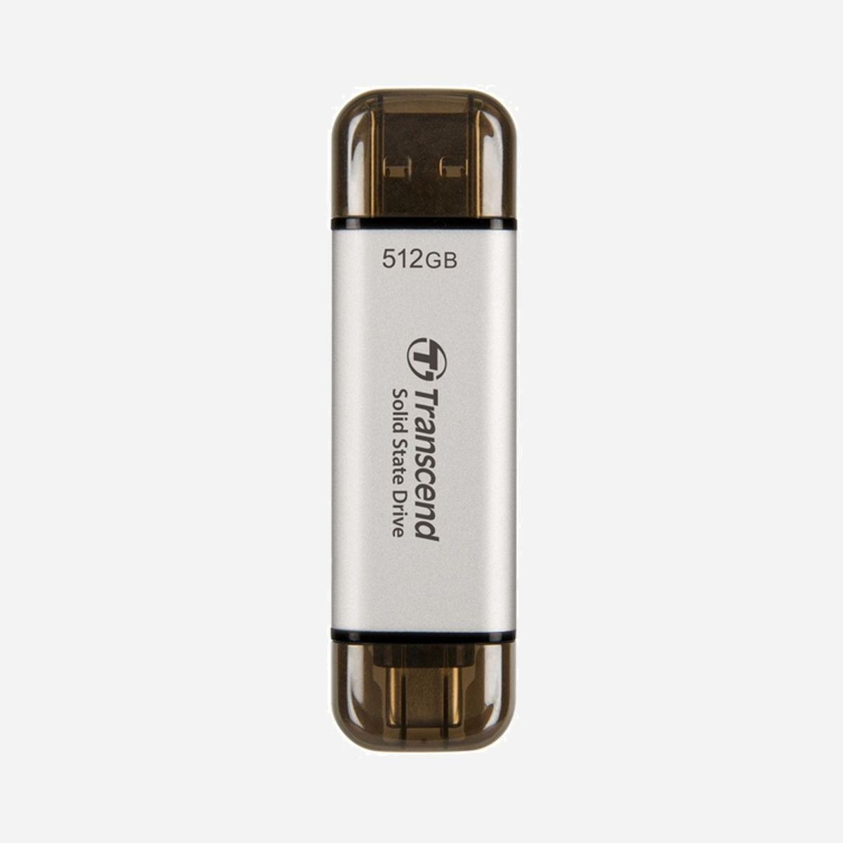 Transcend ESD310 512 Go SSD Externe USB 3.2 Gen 2 Type-A/Type-C, Lecture 1050 Mo/s, Écriture 950 Mo/s, Boîtier Aluminium, Compatible Windows/macOS - Transcend ESD310. Capacité du Solid State Drive (SSD): 512 Go. Connecteur USB: USB Type-A vers USB Type-C, Version USB: 3.2 Gen 2 (3.1 Gen 2). Vitesse de lecture: 1050 Mo/s, Vitesse d'écriture: 950 Mo/s. Couleur du produit: Argent
