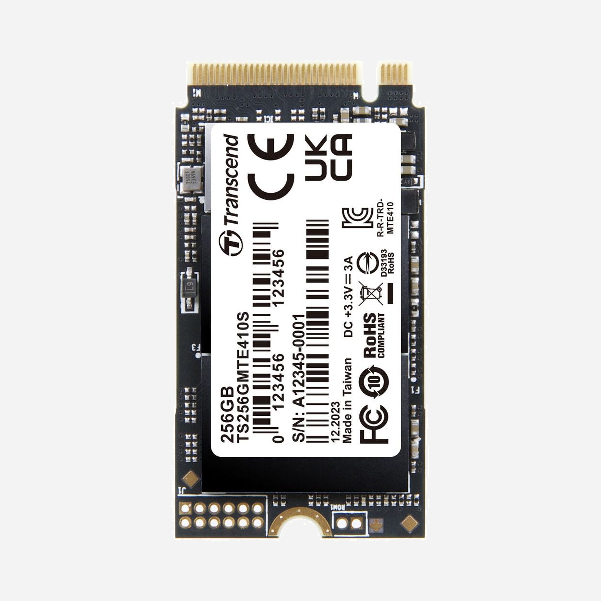 Transcend SSD PCIe 410S 256Go M.2 2242 NVMe PCIe 4.0 3D NAND Lecture 3300Mo/s Écriture 1600Mo/s 190K/370K IOPS TBW 150 - Transcend PCIe SSD 410S. Capacité du Solid State Drive (SSD): 256 Go, Facteur de forme SSD: M.2, composant pour: PC/ordinateur portable