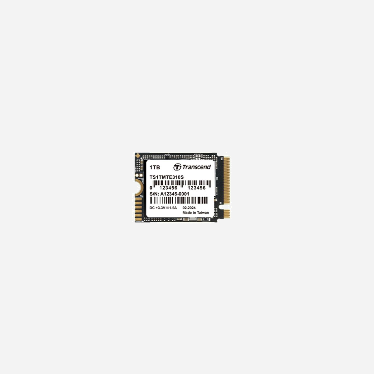 Transcend SSD 310S 1 To M.2 2230 PCIe 4.0 NVMe 1.4 3D NAND Lecture 5000 Mo/s Écriture 3500 Mo/s 690K IOPS Windows/Linux - Transcend 310S. Capacité du Solid State Drive (SSD): 1 To, Facteur de forme SSD: M.2, Vitesse de lecture: 5000 Mo/s, Vitesse d'écriture: 3500 Mo/s, composant pour: Ordinateur portable