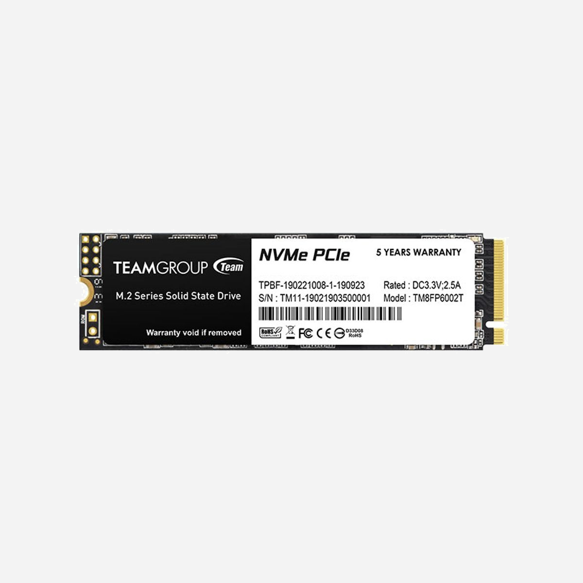 Team Group SSD MP33 512 Go M.2 PCIe 3.0 NVMe 1.3 3D NAND Lecture 1700 Mo/s Écriture 1400 Mo/s IOPS 220K/200K PC/Portable - Team Group MP33. Capacité du Solid State Drive (SSD): 512 Go, Facteur de forme SSD: M.2, Vitesse de lecture: 1700 Mo/s, Vitesse d'écriture: 1400 Mo/s, composant pour: PC/ordinateur portable