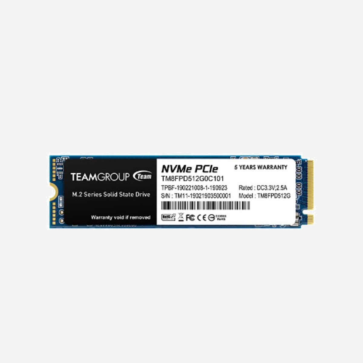 Team Group SSD MP33 PRO 512 Go M.2 PCIe 3.0 NVMe 1.3 3D NAND - Lecture 2100 Mo/s, Écriture 1700 Mo/s - TM8FPD512G0C101 - Team Group MP33 PRO. Capacité du Solid State Drive (SSD): 512 Go, Facteur de forme SSD: M.2, Vitesse de lecture: 2100 Mo/s, Vitesse d'écriture: 1700 Mo/s