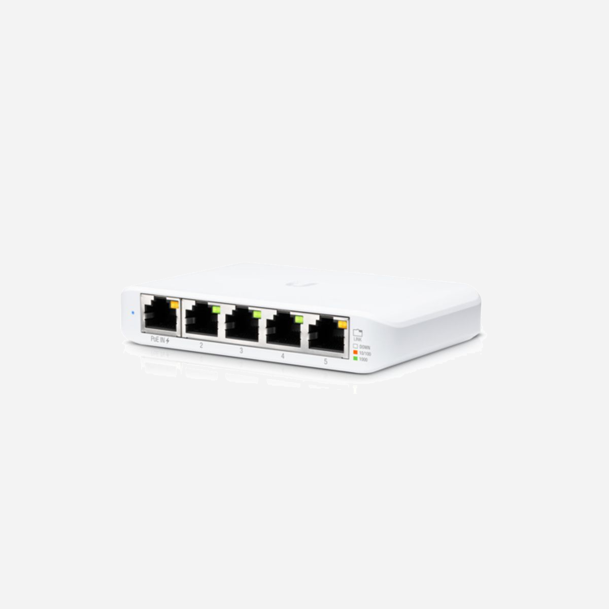 Ubiquiti UniFi Switch Flex Mini USW-FLEX-MINI-5 (Pack de 5) Commutateur Géré 5 Ports Gigabit Ethernet PoE 10Gbps -5 à 45°C Blanc - Ubiquiti UniFi Switch Flex Mini (5-pack). Type de commutateur: Géré. Type de port Ethernet RJ-45 de commutation de base: Gigabit Ethernet (10/100/1000), Quantité de ports Ethernet RJ-45 de commutation de base: 5. Capacité de commutation: 10 Gbit/s. Standards réseau: IEEE 802.3af, IEEE 802.3at. Voltage d'entrée DC: 5 V. Connexion Ethernet, supportant l'alimentation via ce port (PoE)