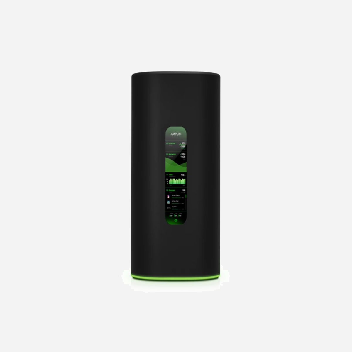 AmpliFi Alien Router Wi-Fi 6 (802.11ax) Bi-bande 4800 Mbit/s, Gigabit Ethernet, CPU Quad-Core 2 GHz, 1 Go RAM, Noir/Vert - AFI-ALN-R-EU - AmpliFi Alien Router. Type de connexion WAN: RJ-45. Bande Wi-Fi: Bi-bande (2,4 GHz / 5 GHz), Norme Wi-Fi: Wi-Fi 6 (802.11ax), Débit de transfert des données WLAN (max): 4800 Mbit/s. Type d'interface LAN Ethernet: Gigabit Ethernet, LAN Ethernet : taux de transfert des données: 10,100,1000 Mbit/s, Technologie de cablâge: 10/100/1000Base-T(X). Algorithme de sécurité soutenu: WPA2. Type de produit: Routeur, Couleur du produit: Noir, Vert