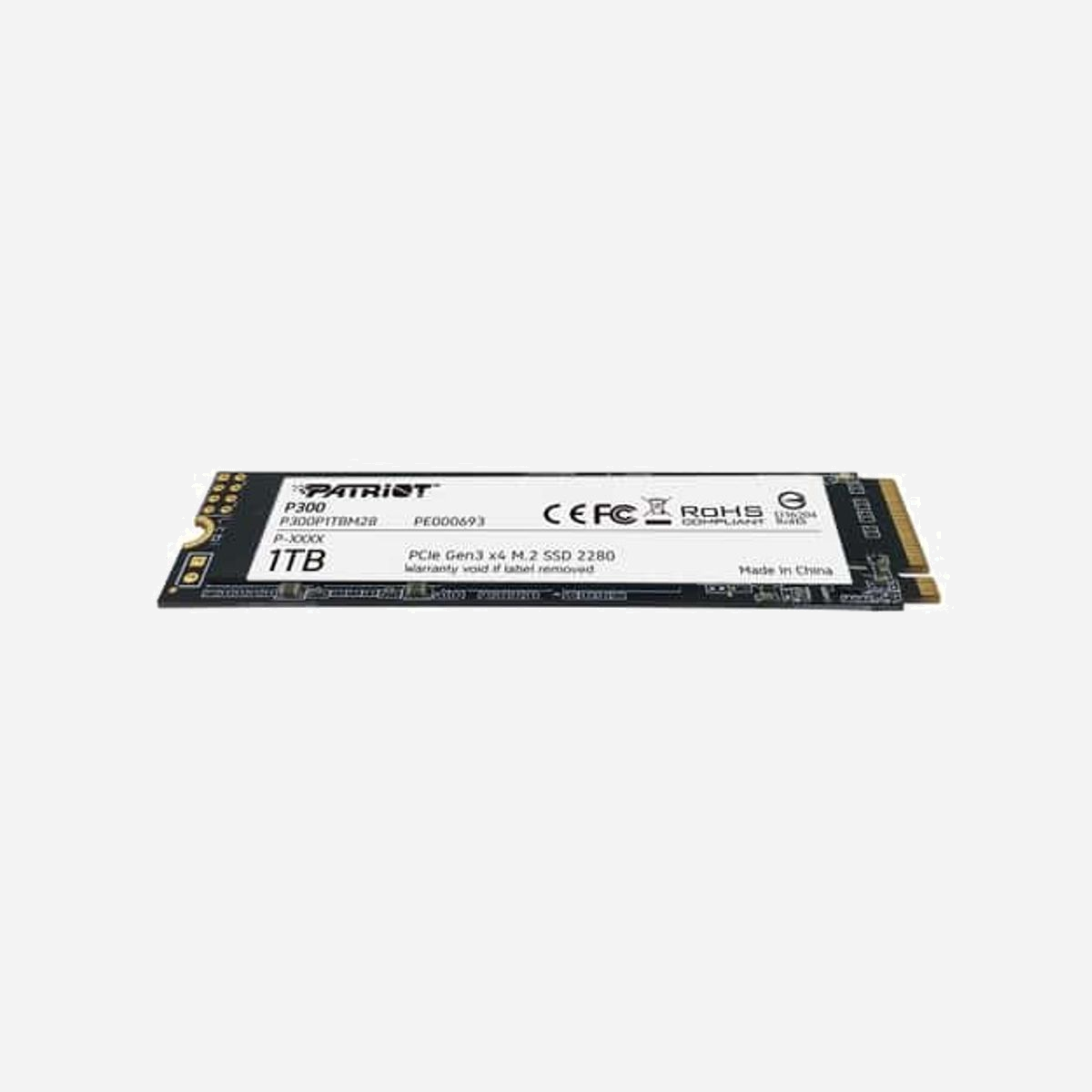 Patriot Memory P300 1 To SSD M.2 PCIe 3.0 NVMe 1.3 - Lecture 2.1 Go/s, Écriture 1.65 Go/s - 290k/260k IOPS - TBW 320 - P300P1TBM28 - Patriot Memory P300. Capacité du Solid State Drive (SSD): 1 To, Facteur de forme SSD: M.2, composant pour: PC/ordinateur portable