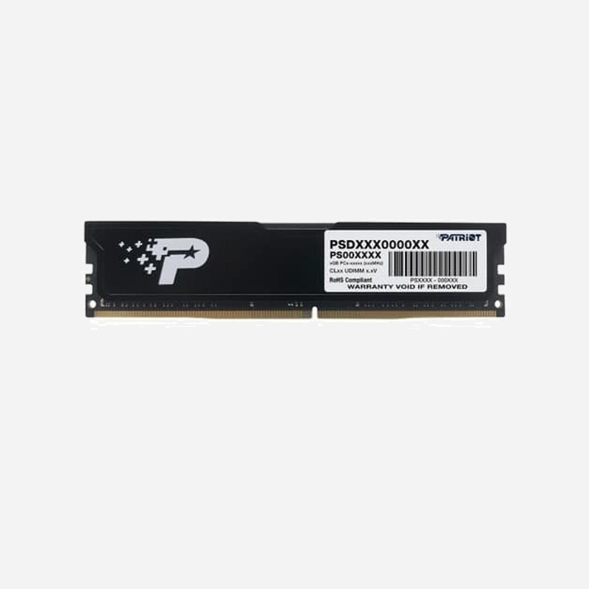 Patriot Memory Signature 8Go DDR4 3200MHz DIMM 288-Pin CL22 1.2V Unbuffered (PSD48G320081) - Module mémoire 1x8Go PC/Serveur - Patriot Memory Signature PSD48G320081. composant pour: PC/serveur, Mémoire interne: 8 Go, Disposition de la mémoire (modules x dimensions): 1 x 8 Go, Type de mémoire interne: DDR4, Fréquence de la mémoire: 3200 MHz, Support de mémoire: 288-pin DIMM, Latence CAS: 22