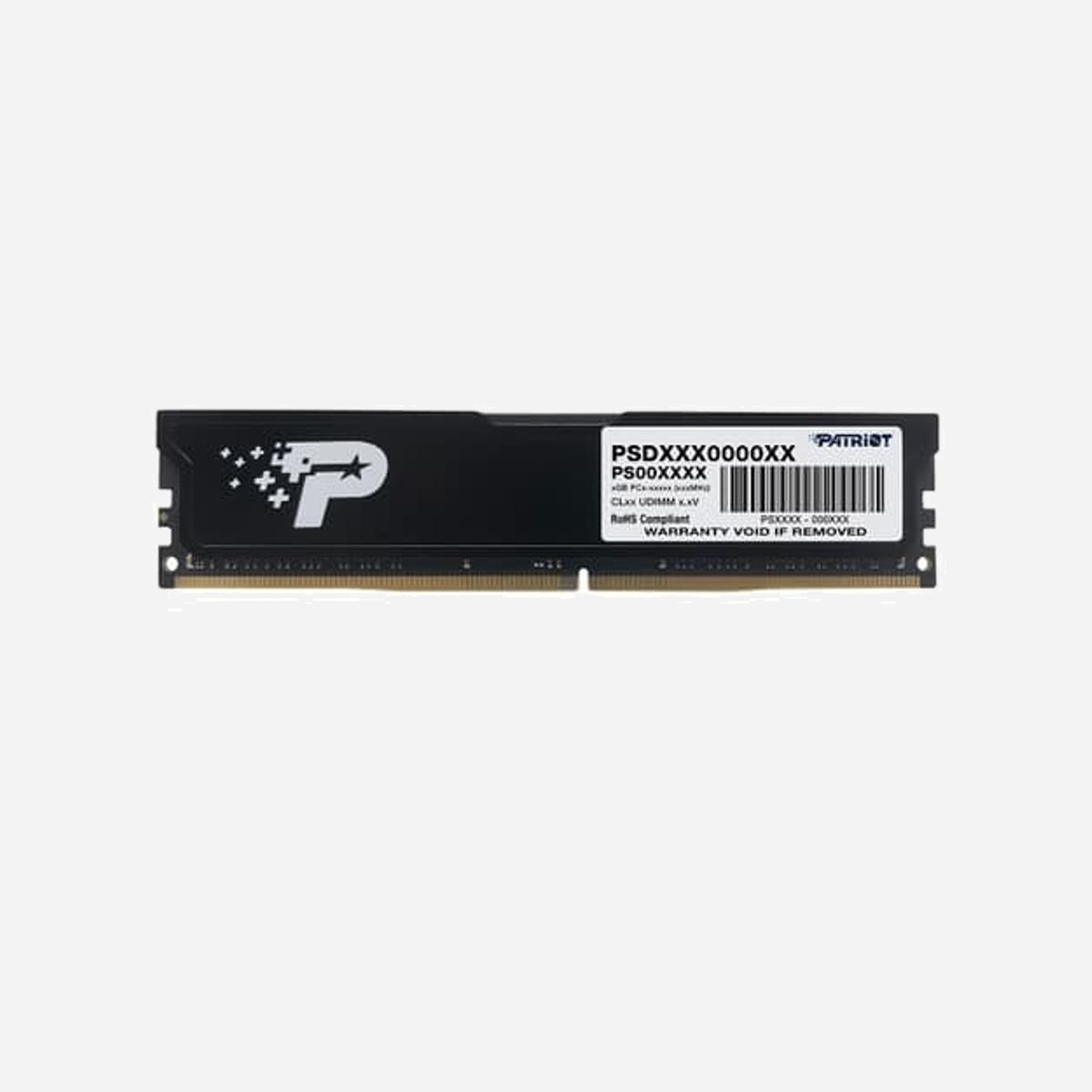 Patriot Memory Signature PSD416G3200K : Mémoire DDR4 16 Go (2 x 8 Go) 3200 MHz DIMM 288-pin, Latence CAS 22, Unbuffered, 1.2V - Patriot Memory Signature PSD416G3200K. composant pour: PC/serveur, Mémoire interne: 16 Go, Disposition de la mémoire (modules x dimensions): 2 x 8 Go, Type de mémoire interne: DDR4, Fréquence de la mémoire: 3200 MHz, Support de mémoire: 288-pin DIMM, Latence CAS: 22
