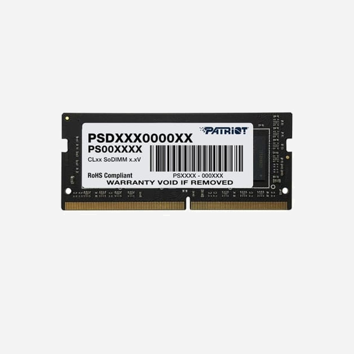 Patriot Memory Signature 16GB DDR4 3200MHz SO-DIMM 260-pin 1.2V CL22 Unbuffered (1x16GB) pour ordinateur portable (PSD416G320081S) - Patriot Memory Signature PSD416G320081S. composant pour: Ordinateur portable, Mémoire interne: 16 Go, Disposition de la mémoire (modules x dimensions): 1 x 16 Go, Type de mémoire interne: DDR4, Fréquence de la mémoire: 3200 MHz, Support de mémoire: 260-pin SO-DIMM, Latence CAS: 22