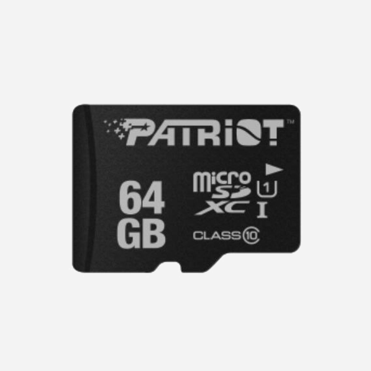 Patriot Memory MicroSDXC 64Go UHS-I Classe 10 (U1) 80Mo/s PSF64GMDC10 - Dimensions 15x11x1mm, Température Opérationnelle -25°C à 85°C - Patriot Memory PSF64GMDC10. Capacité: 64 Go, Type de Carte Flash: MicroSDXC, Classe de mémoire Flash: Classe 10, Type de mémoire interne: UHS-I, Vitesse de lecture: 80 Mo/s, Classe de vitesse UHS: Class 1 (U1). Couleur du produit: Noir