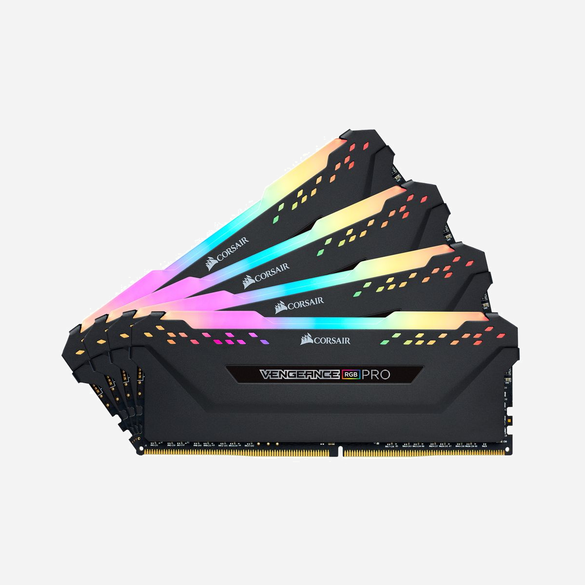 Corsair Vengeance RGB Pro 64Go (4x16Go) DDR4 3200MHz CL16 288-pin DIMM XMP 2.0 Compatible Intel 300/X299 AMD X570/TRX40 - Corsair Vengeance RGB Pro CMW64GX4M4E3200C16. composant pour: PC/serveur, Mémoire interne: 64 Go, Disposition de la mémoire (modules x dimensions): 4 x 16 Go, Type de mémoire interne: DDR4, Fréquence de la mémoire: 3200 MHz, Support de mémoire: 288-pin DIMM, Latence CAS: 16