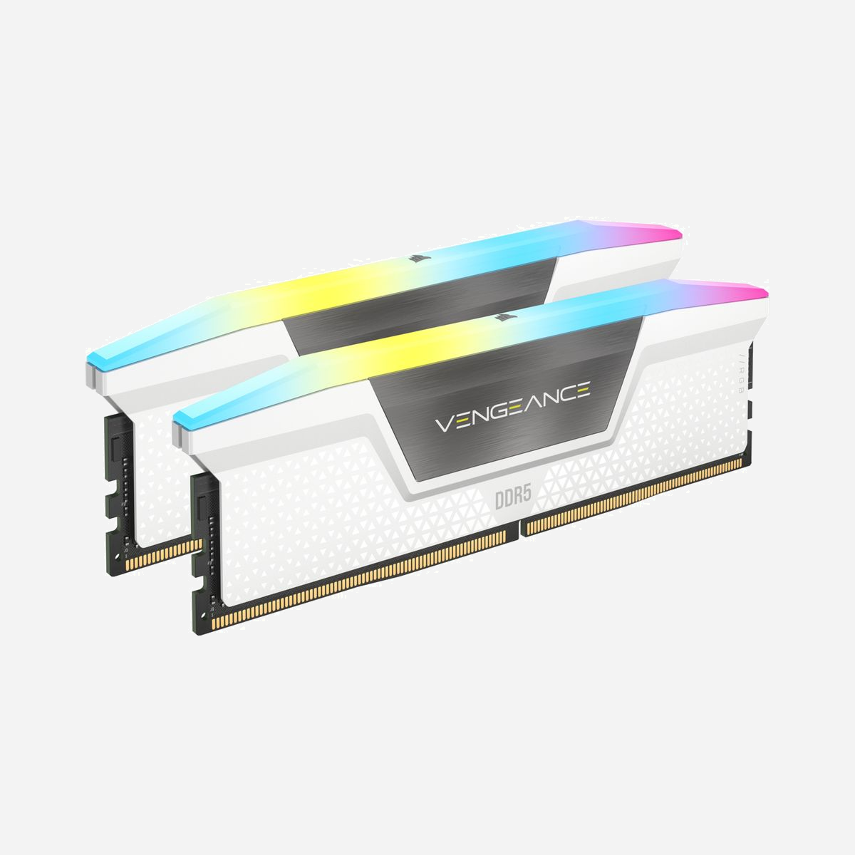 Corsair Vengeance RGB 64 Go (2x32 Go) DDR5 5200 MHz DIMM 288-pin, Latence CAS 40, 1.25V, Intel XMP 3.0, Radiateur, Rétroéclairage Multicolore CMH64GX5M2B5200C40W - Corsair Vengeance RGB . composant pour: PC, Mémoire interne: 64 Go, Disposition de la mémoire (modules x dimensions): 2 x 32 Go, Type de mémoire interne: DDR5, Fréquence de la mémoire: 5200 MHz, Support de mémoire: 288-pin DIMM, Latence CAS: 40