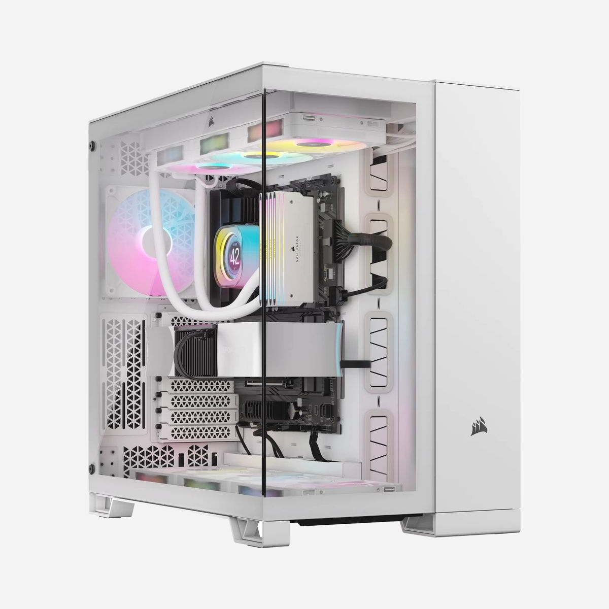 Corsair iCUE LINK 6500X RGB - Boîtier PC Midi Tower Blanc - ATX - 3x 3.5" & 3x 2.5" - Radiateur Avant 120-360mm - USB 3.2 Gen 1/Gen 2 - Corsair iCUE LINK 6500X RGB. Format: Midi Tower, Type: PC, Couleur du produit: Blanc. Tailles des radiateurs avant prises en charge: 120,140,240,280,360 mm. Tailles de disques durs supportées: 2.5,3.5". Largeur: 328 mm, Profondeur: 481 mm, Hauteur: 496 mm