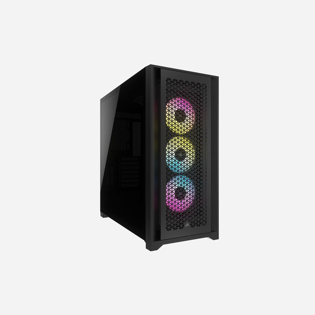 Boîtier PC Corsair iCUE 5000D RGB Airflow Midi Tower Noir - ATX/EATX/mATX/Mini-ITX, 3x120mm avant, Acier/Verre Trempé, USB 3.2 Gen 1/2, Ref CC-9011242-WW - Corsair iCUE 5000D RGB Airflow. Format: Midi Tower, Type: PC, Couleur du produit: Noir. Emplacement d'alimentation: Bas, Facteurs de forme d'alimentation pris en charge: ATX. Ventilateurs installés avant: 3x 120 mm, Prise en charge des diamètres des ventilateurs avants: 120,140 mm, Pris en charge des diamètres des ventilateurs latérals: 120 mm. Tailles de disques durs supportées: 3.5", Facteur de forme SSD: 2.5". Largeur: 245 mm, Profondeur: 520 mm, Hauteur: 520 mm