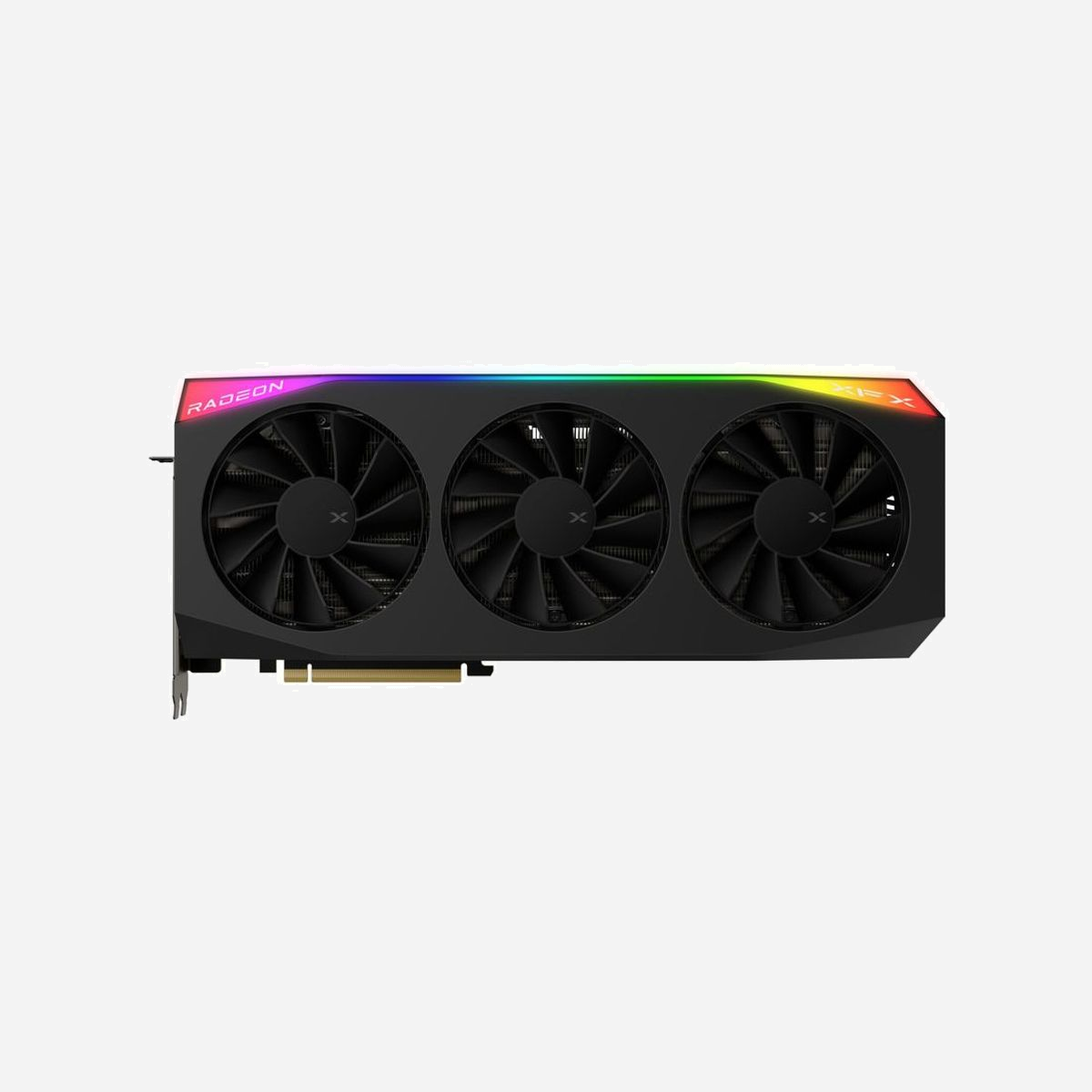 XFX Mercury Radeon RX 9070 XT OC Gaming Edition 16 Go GDDR6, Fréquence GPU 1870 MHz, Boost 3100 MHz, 4096 SP, PCIe 5.0, 3x DisplayPort 2.1, HDMI 2.1 - XFX Mercury Radeon RX 9070 XT OC Gaming Edition. Processeur graphique famille: AMD, Processeur graphique: Radeon RX 9070 XT, Fréquence du processeur: 1870 MHz. Mémoire carte graphique distincte: 16 Go, Type de mémoire de l'adaptateur graphique: GDDR6, Mémoire Bus: 256 bit. Résolution maximale: 7680 x 4320 pixels. Version DirectX: 12 Ultimate. Type d'interface: PCI Express 5.0. Type de refroidissement: Actif, Nombre de ventilateurs: 3 ventilateur(s), Couleur de l'éclairage: Multi