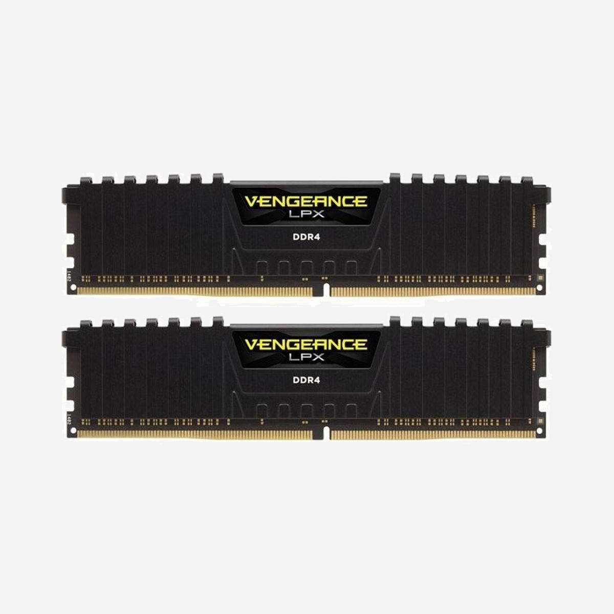 Corsair Vengeance LPX 32Go (2x16Go) DDR4 2133MHz CL13 DIMM 288-pin 1.2V XMP 2.0 Noir - Mémoire PC/Serveur CMK32GX4M2A2133C13 - La mémoire Vengeance LPX a été spécialement conçue pour l'overclocking haute performance. Le dissipateur thermique est composé d'aluminium pour une dissipation plus rapide de la chaleur, et la carte de circuit imprimé de huit couches gère la chaleur et offre une marge d'overclocking supérieure. Chaque circuit intégré est sélectionné individuellement pour assurer le potentiel de performance.<br><br>Le format DDR4 est optimisé pour les dernières cartes mères de la série Intel X99 et propose des fréquences plus élevées, une bande passante plus large ainsi qu'une consommation moindre que les modules DDR3. Les modules Vengeance LPX DDR4 sont testés en terme de compatibilité sur les cartes mères de la série X99 pour s'assurer que la vitesse de performance est fiable. Le XMP 2.0 est pris en charge pour un overclocking automatique et fluide. De plus, ils se déclinent en plusieurs couleurs pour s'harmoniser avec votre carte mère, vos composants ou tout simplement votre style.<br><br><b>Compatibilité testée sur les cartes mères de la série X99 pour s'assurer de la rapidité fiable des performances</b><br><br>Dans le cadre de notre processus de tests complet, les performances et la compatibilité sont vérifiées sur la plupart des cartes mères de la série X99 existant sur le marché et même sur quelques-unes qui n'y sont pas.<br><br><b>Conçu pour un overclocking haute performance</b><br><br>Chaque module Vengeance LPX est monté sur une carte de circuit imprimé à huit couches et des circuits intégrés de mémoire triés sur le volet. Le dissipateur thermique assure un refroidissement d'une grande efficacité qui renforce le potentiel d'overclocking.<br><br><b>Dissipateur thermique en aluminium pur pour accélérer la dissipation et le refroidissement</b><br><br>La marge d'overclocking est limitée par la température de fonctionnement. Le design unique du dissipateur thermique de la Vengeance LPX éloigne la chaleur des circuits intégrés pour la diriger dans le courant de refroidissement du système, pour pouvoir aller plus loin.<br><br>Le dissipateur thermique fait bien plus que renforcer le bon fonctionnement de la Vengeance LPX ; sa forme agressive mais recherchée fait toujours bon effet dans les systèmes exposés.<br><br><b>Prise en charge de XMP 2.0 pour un overclocking automatique et fluide</b><br><br>Pousser manuellement la fréquence de DRAM est un exercice qui peut être intéressant, mais parfois, tout ce que vous voulez, c'est obtenir les performances maximales sans avoir à vous casser la tête.<br><br>Les cartes mères Intel X99 prennent en charge la nouvelle norme XMP 2.0, tout comme la DRAM de la Vengeance LPX. Enclenchez-la et elle s'ajustera automatiquement à la vitesse de sécurité la plus rapide de votre kit Vengeance LPX. Vous obtiendrez des performances fiables extraordinaires sans blocage ni comportement étrange.<br><br><b>Design à profil bas conçu pour les petits espaces</b><br><br>Lorsque les premières cartes mères Mini-ITX et Micro ATX pour la DDR4 seront lancées, la Vengeance LPX sera prête. Son petit facteur de forme est idéal pour les boîtiers de petite taille ou les systèmes dans lesquels l'espace est compté.<br><br><b>Disponible en plusieurs couleurs pour s'harmoniser à la carte mère ou au système</b><br><br>Les meilleurs systèmes haute performance sont aussi attractifs que performants. La Vengeance LPX est disponible en plusieurs couleurs pour s'harmoniser avec votre carte mère, vos composants, votre boîtier, ou tout simplement votre couleur préférée.