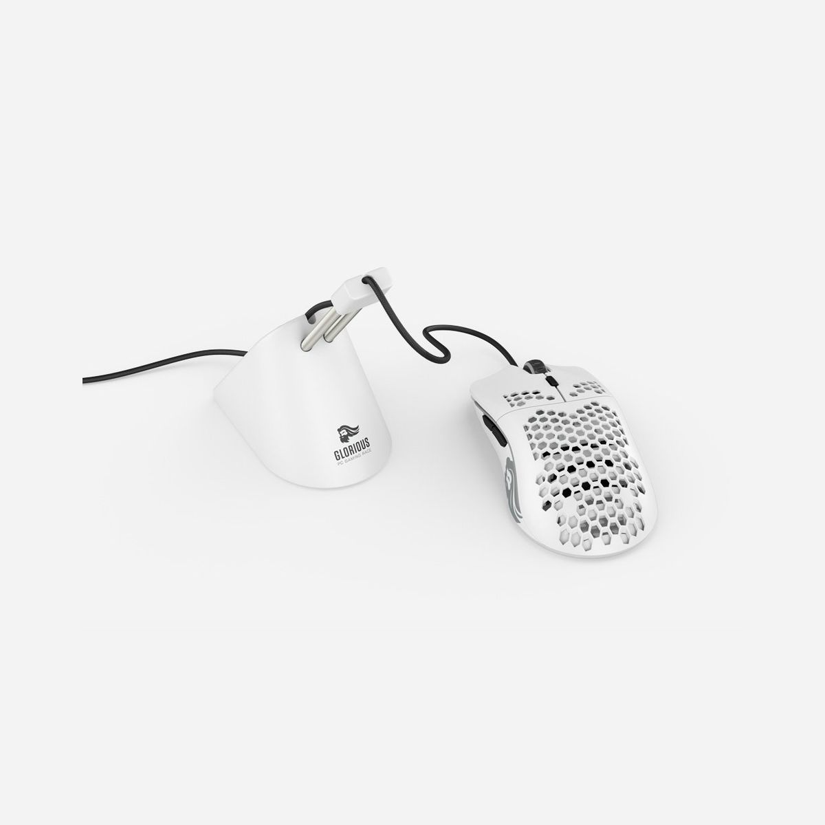 Glorious PC Gaming Race G-MB-WHITE - Support de Souris Blanc, Caoutchouc, Ajustable, 63x88x97mm, 265g, Compatible Souris PC - Glorious PC Gaming Race Mouse Bungee. Type de produit: Support de souris, Type d'appareil: Souris, Matériel: Caoutchouc. Largeur: 63 mm, Profondeur: 88 mm, Hauteur: 97 mm, Poids: 265 g. Couleur du produit: Blanc