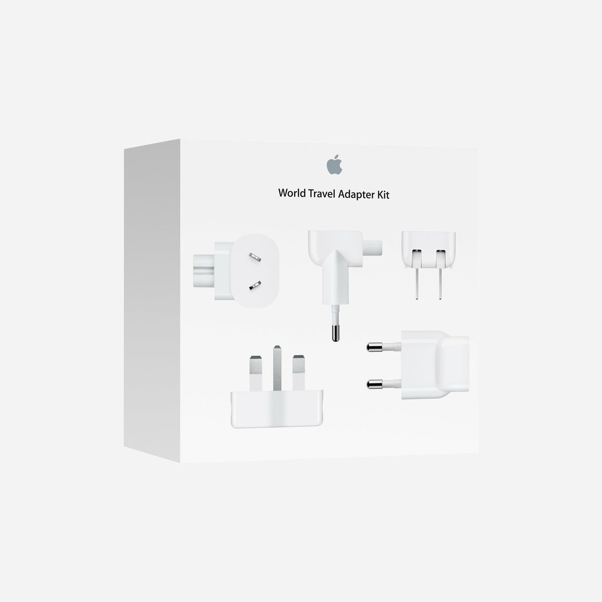 Apple Kit de Voyage International MD837ZM/A - Adaptateurs Secteur pour iPod, iPhone, iPad, MacBook, MacBook Pro, MacBook Air - Blanc - Le Kit de voyage Apple comprend un jeu de sept fiches secteur équipées de broches adaptées à différentes prises électriques dans le monde, chacune comportant une inscription gravée au laser indiquant les pays où elle peut être utilisée. Pour ceux qui voyagent dans le monde entier, c’est le moyen de bénéficier d’une connexion dans la plupart des pays.<br><br>Le kit est conçu pour fonctionner avec les iPod, iPhone et iPad, les Adaptateurs secteur MagSafe et MagSafe 2 Apple (pour MacBook, MacBook Pro et MacBook Air), les Adaptateurs secteurs USB 10 W et 12 W, et les Adaptateurs secteur pour portable.<br><br>Les fiches secteur fournies dans le Kit de voyage sont utilisables directement en Amérique du Nord, au Japon, en Chine, au Royaume-Uni, en Europe continentale, en Corée, en Australie, à Hong Kong et au Brésil.