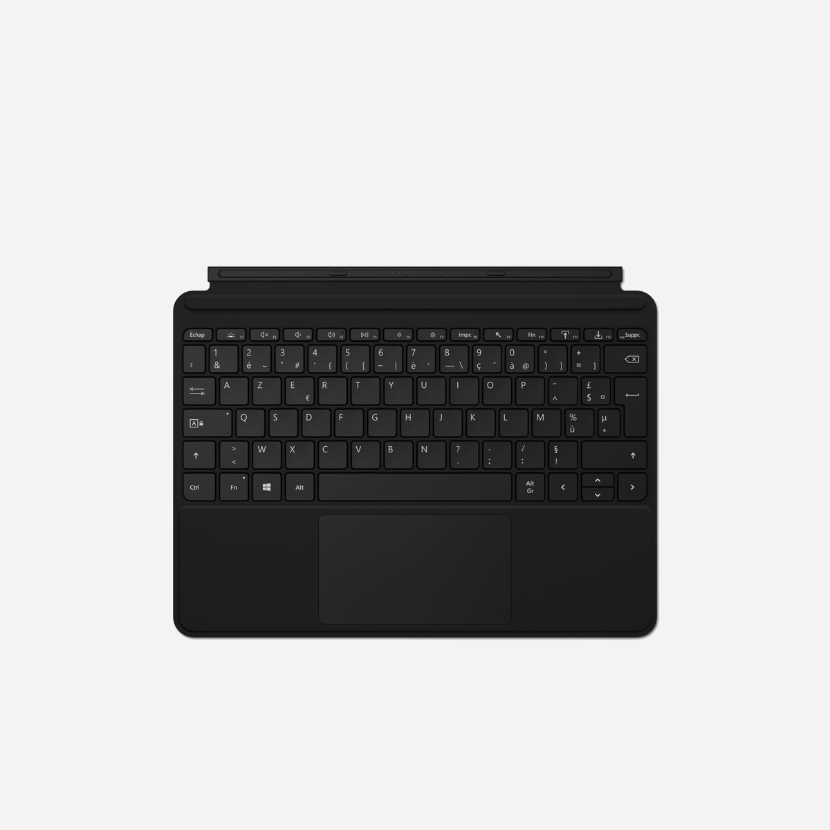Microsoft Surface Go Type Cover AZERTY Belge/Français Noir (KCN-00026) avec Trackpad, Rétroéclairage et connectivité Microsoft Cover port. Compatible Surface Go 1/2. 248x190x4.6mm, 245g - Microsoft Surface Go Type Cover. Disposition des touches du clavier: AZERTY, Language du clavier: Belge, Français, Dispositif de pointage: Trackpad. Compatibilité de marque: Microsoft, Compatibilité: Surface Go 1/2, Couleur du produit: Noir. Technologie de connectivité: Station d'accueil, Interface de l'appareil: Microsoft Cover port. Source d'alimentation: Station d'accueil. Largeur: 248 mm, Profondeur: 190 mm, Hauteur: 4,6 mm