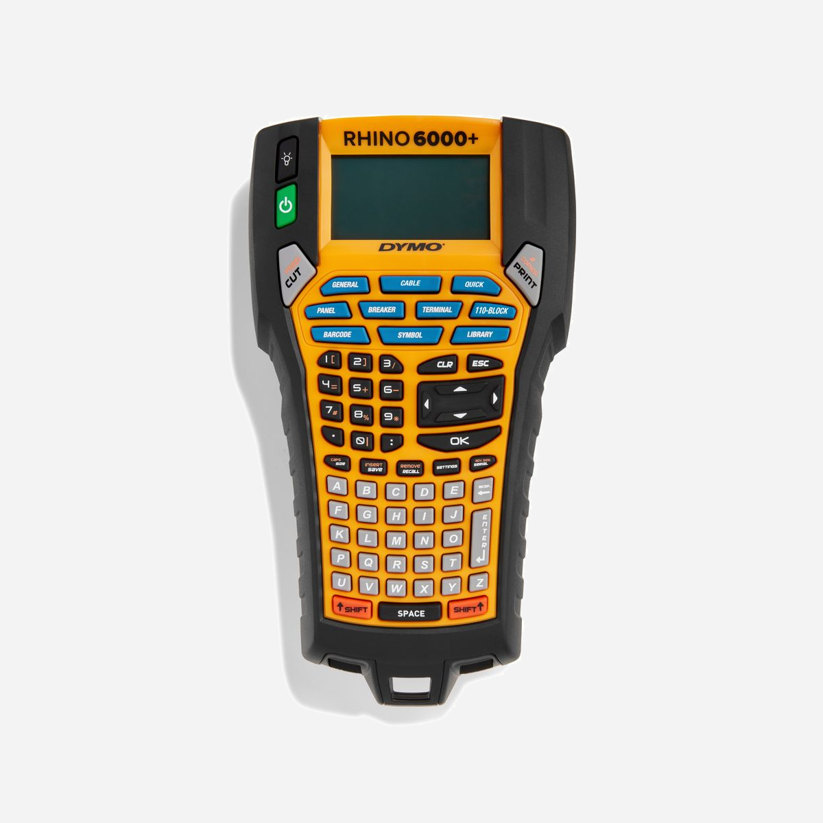 Étiqueteuse Industrielle DYMO Rhino 6000+ Thermique Directe, Connectivité Filaire, Découpe Automatique, Compatible Windows, Codes-Barres, ANSI/TIA/EIA-606-B - Étiqueteuse industrielle aux nombreuses fonctions et dotée d'une connexion PC <br>Une étiqueteuse portable ou à connexion PC qui vous fera gagner du temps et de l’argent <br><br>Emportez partout l'imprimante portable Rhino™ 6000. Dotée de raccourcis conçus pour gagner du temps, elle garantit un étiquetage rapide et professionnel de toutes les installations. Connectez-la à votre PC et créez des étiquettes sur votre ordinateur à l'aide du logiciel Rhino Connect™*, avant de les télécharger sur l’étiqueteuse pour un étiquetage sur site plus rapide que jamais. La Rhino 6000+ est conforme aux normes d'étiquetage industriel ANSI et TIA/EIA-606-B. Ses touches de raccourci brevetées permettent la mise en forme automatique du texte des étiquettes de panneaux électriques et de brassage, de borniers et de blocs 110, des étiquettes drapeau, des enrobages de câbles horizontaux et verticaux, des étiquettes verticales et à longueur fixe. La Rhino 6000+ permet également d’imprimer 8 types de codes-barres, plus de 250 symboles et termes industriels préprogrammés, et bien plus encore. <br><br> <br><br>*Compatible Windows® 7 32 et 64 bits ou versions ultérieures. Microsoft et Windows sont des marques déposées ou des marques de Microsoft Corporation aux États-Unis et/ou dans d'autres pays.