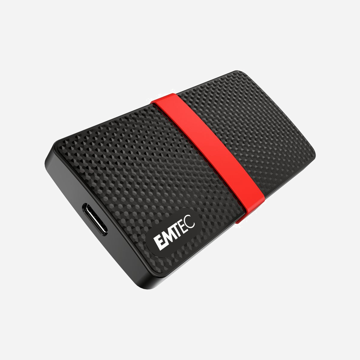 Emtec X200 SSD Externe 256Go USB Type-C 3.2 Gen 1, Lecture 450MB/s, Ecriture 420MB/s, Compatible Windows, macOS, Linux, Noir/Rouge - La performance du SSD dans votre poche!<br><br>- Le SSD portable X200 offre des transferts haute vitesse et une solution de stockage de grande capacité. C’est le compagnon idéal pour sauvegarder et transférer tous vos fichiers: Documents, musique, images et vidéos en haute résolution...<br>Interface USB-C 3.1 Gen 1 (5Gbps)<br>Compatible USB 3.1 (Cable USB-C vers USB-A inclus)<br>Appréciez la rapidité, la fiabilité et l’efficacité de la nouvelle génération de flash 3D NAND<br>- Compatible Mac et Windows<br>- Design compact, résistant aux chocs et aux vibrations<br>Boitier en nid d’abeille, non amovible<br>Format de poche(90.5x45x10mm) et léger(38g). Plus petit et léger qu’un smartphone!<br>En comparaison avec un disque dur classique, il est plus fiable et silencieux.
