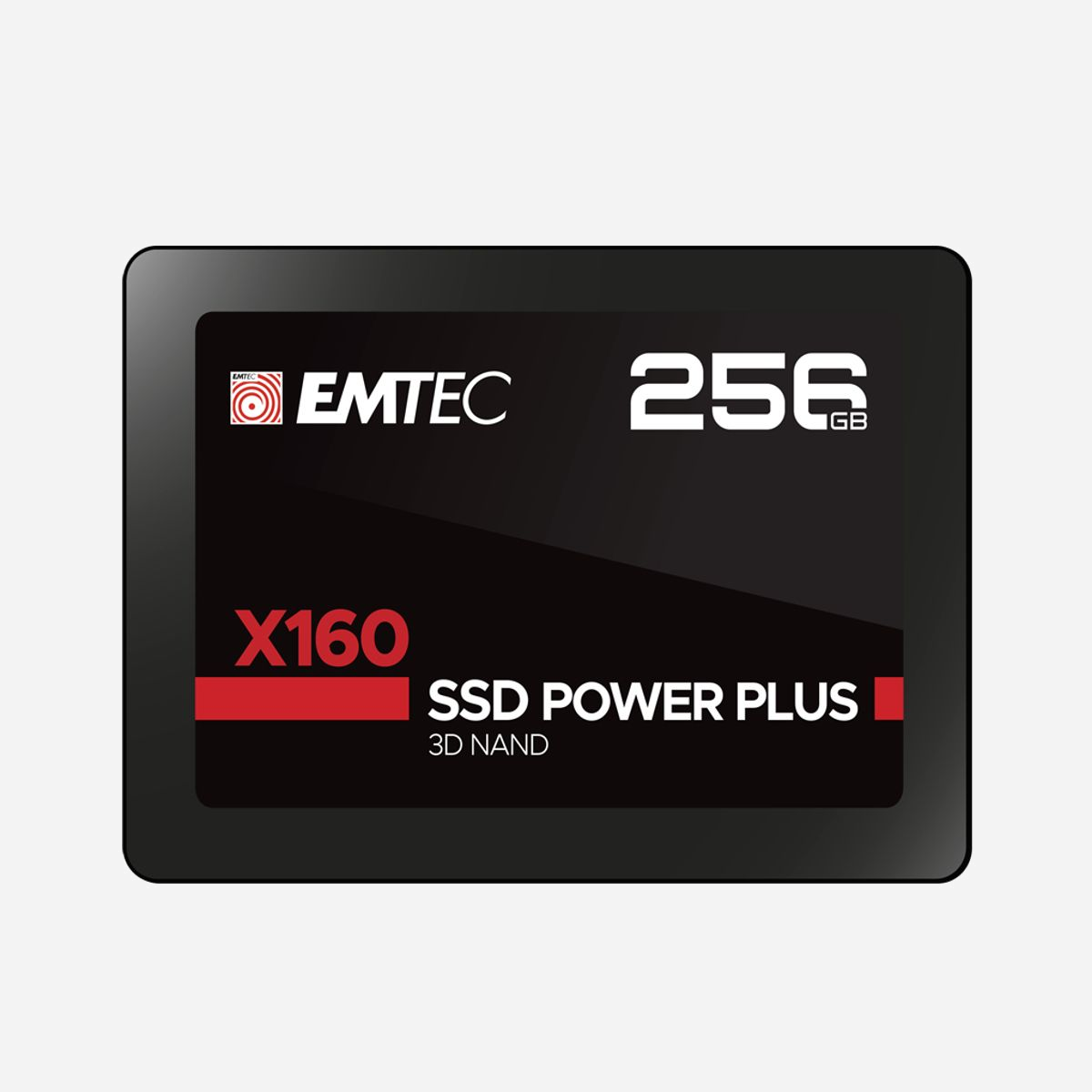 Emtec X160 SSD 256 Go 2.5" SATA III QLC 3D NAND, Lecture 520 Mo/s, Écriture 500 Mo/s, Dimensions 69.8x7x100mm, Support S.M.A.R.T. et TRIM - Emtec X160. Capacité du Solid State Drive (SSD): 256 Go, Facteur de forme SSD: 2.5", Vitesse de lecture: 520 Mo/s, Vitesse d'écriture: 500 Mo/s, composant pour: PC/ordinateur portable