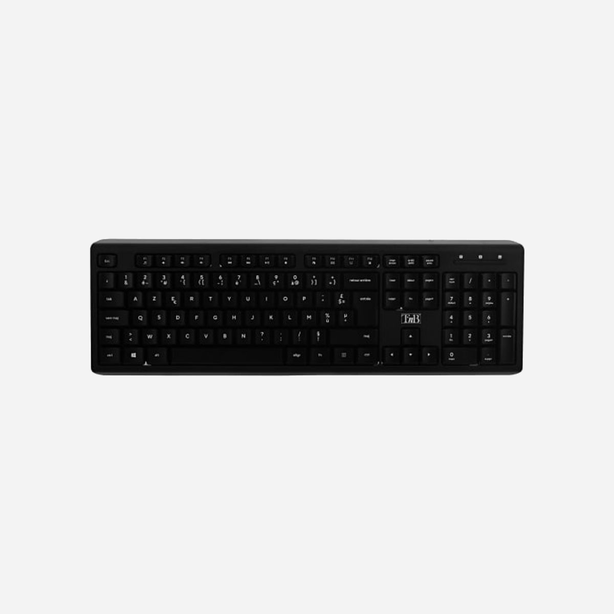 T'nB KBSILENT Clavier RF Sans Fil AZERTY 105 Touches Noir, Pavé Numérique, Récepteur USB Type-A, Format 100% - T'nB KBSILENT. Facteur de forme du clavier: Taille réelle (100 %), Technologie de connectivité: Sans fil, Interface de l'appareil: RF sans fil, Disposition des touches du clavier: AZERTY, Nombre de touches du clavier: 105. Couleur du produit: Noir