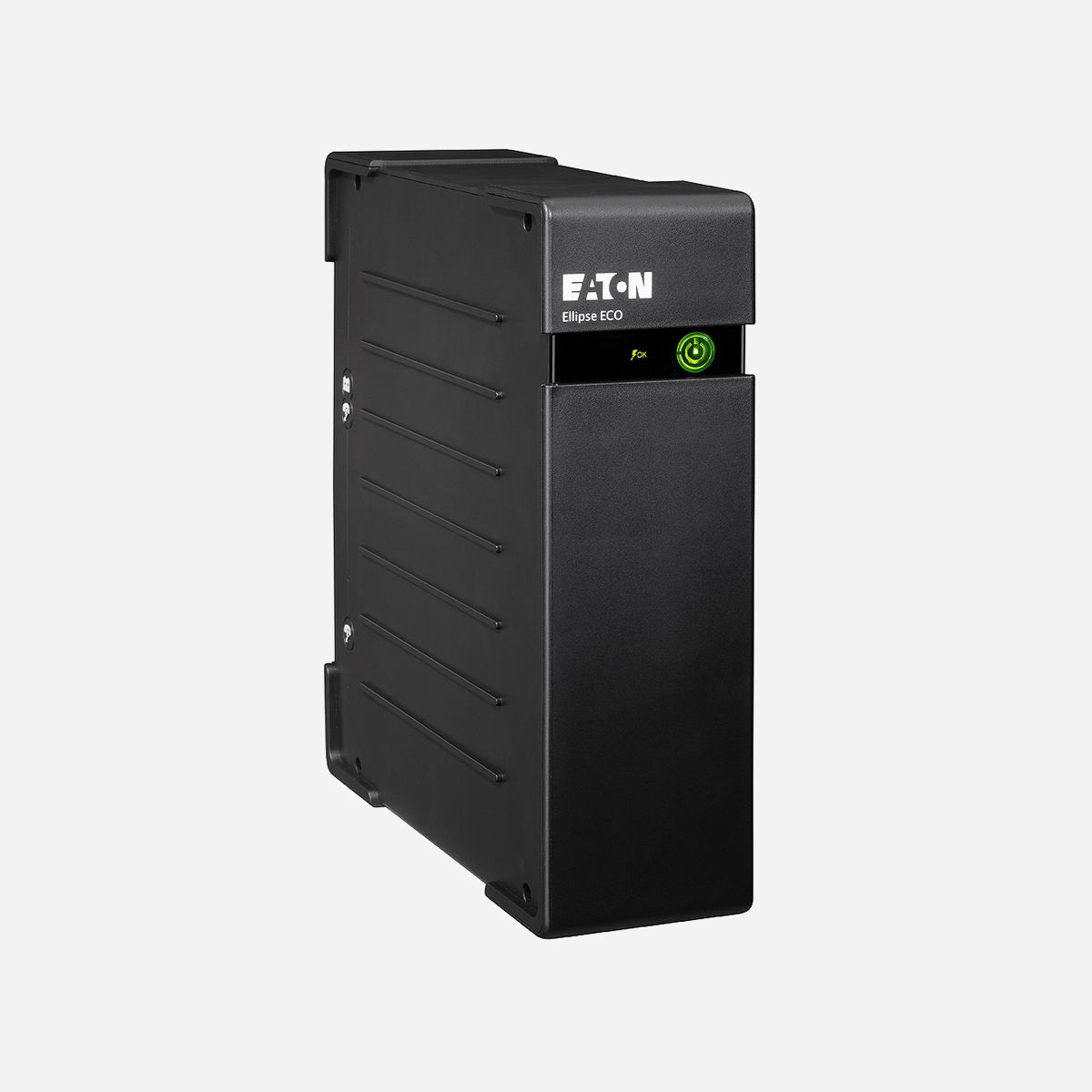 Eaton Ellipse ECO 650 DIN : Onduleur 0.65 kVA / 400W - Topologie Veille - 4 Prises Type F - Protection Surtension RJ11/RJ45 - 220-240V - L’Eaton Ellipse ECO est un onduleur extra plat avec parafoudre intégré, conforme IEC 61643-1. Grâce à sa fonction EcoControl, disponible sur les modèles USB, l’Eaton Ellipse ECO vous assure jusqu’à 25% d’économie d’énergie par rapport aux onduleurs de génération précédente.