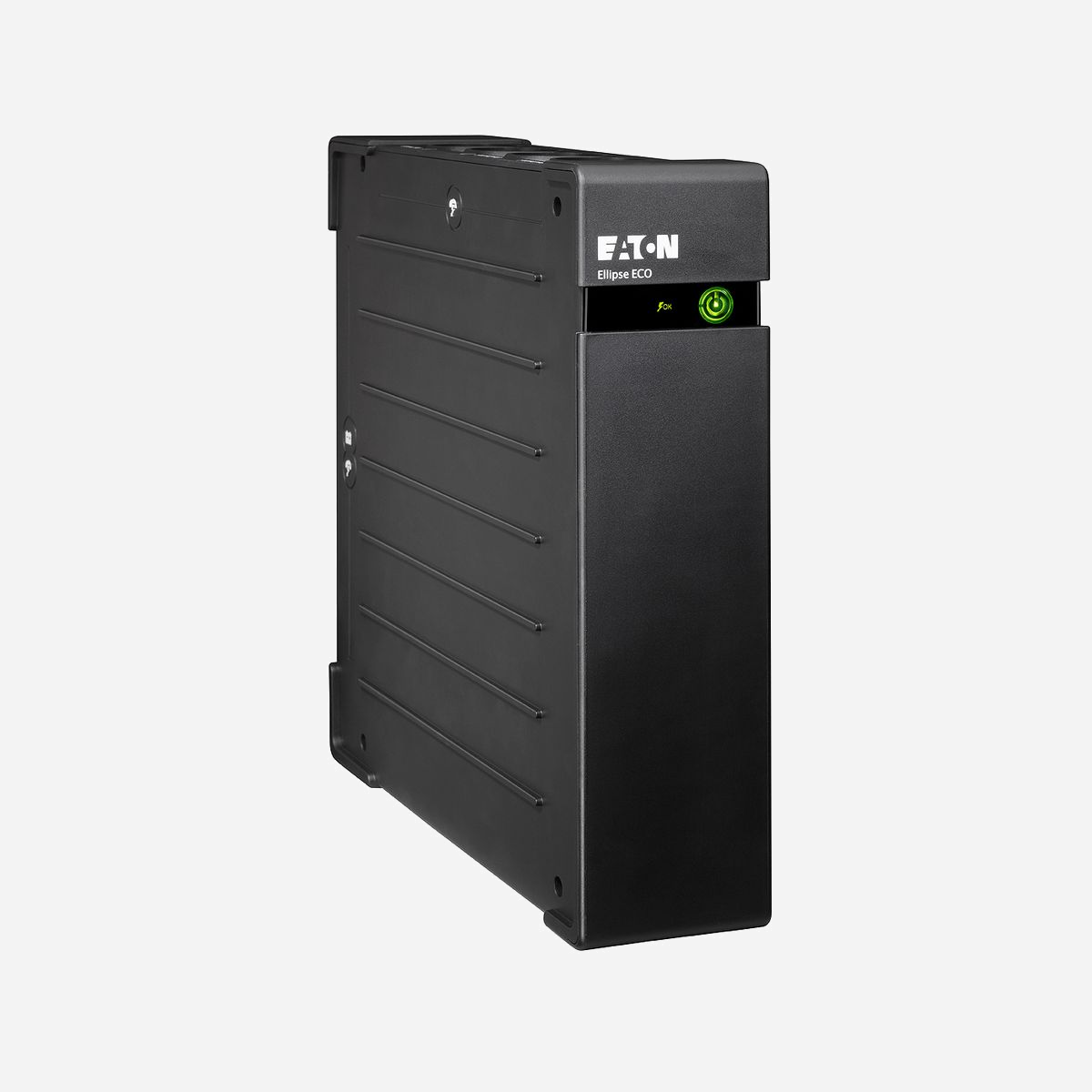 Eaton Ellipse ECO 1200 USB DIN : Onduleur 1.2kVA/750W, 8 prises Type F, Protection Surtension Réseau/RJ11/USB, Logiciel Eaton Intelligent Power - L’Eaton Ellipse ECO est un onduleur extra plat avec parafoudre intégré, conforme IEC 61643-1. Grâce à sa fonction EcoControl, disponible sur les modèles USB, l’Eaton Ellipse ECO vous assure jusqu’à 25% d’économie d’énergie par rapport aux onduleurs de génération précédente.