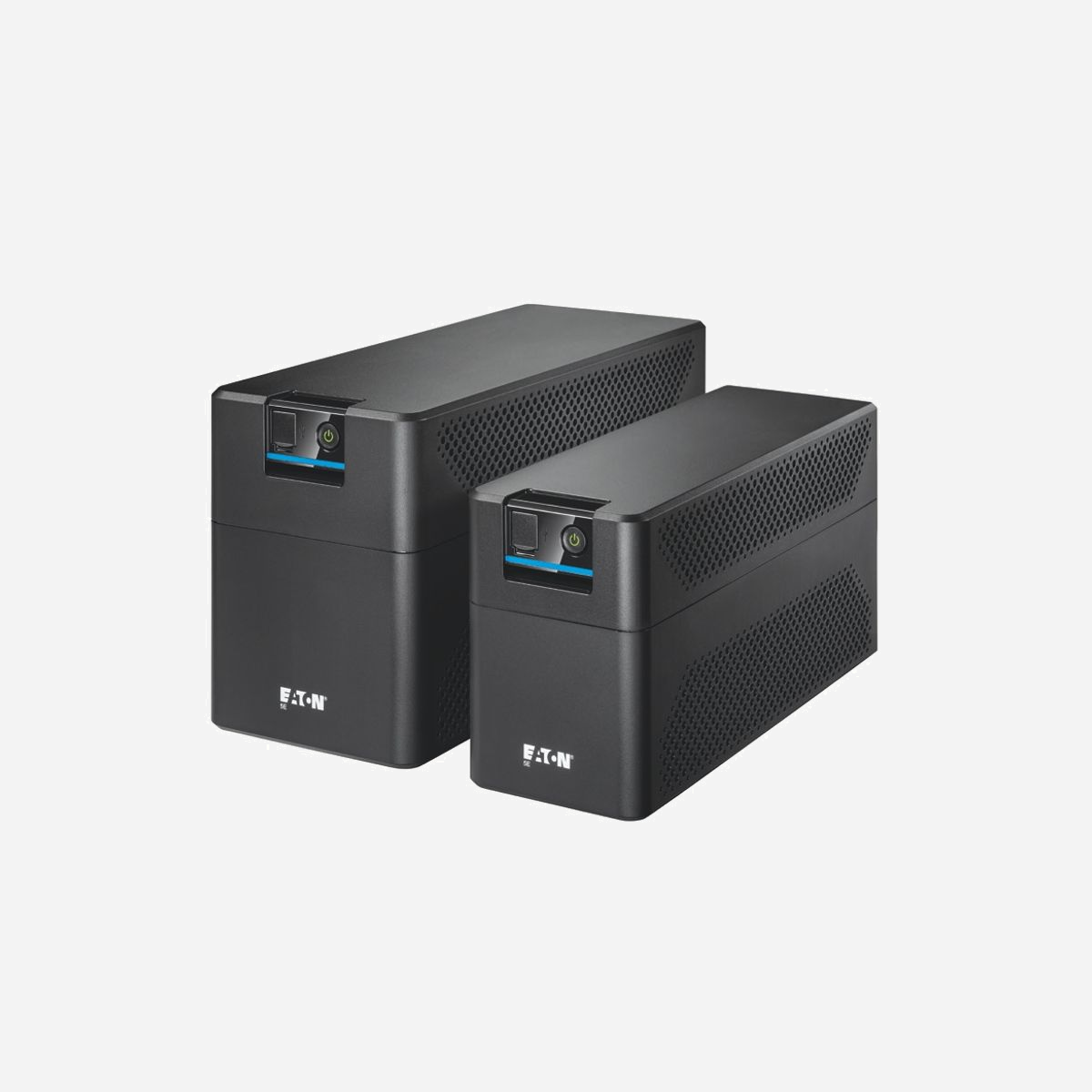 Eaton 5E Gen2 1200 USB - Onduleur Line Interactive 1.2kVA/660W, 4 prises C13, USB, Format Tower, 220-240V, 50/60Hz, EN IEC 62040-1 - Eaton 5E Gen2 1200 USB. Topologie UPS: Interactivité de ligne, capacité de la puissance de sortie: 1,2 kVA, Puissance de sortie: 660 W. Types de sortie AC: Coupleur C13, Nombre de prises en sortie: 4 sortie(s) CA. Format: Tower, Couleur du produit: Noir, Type de commande: Boutons. Certificats de conformité: Directive basse tension (DBT), RoHS, WEEE, Certification: EN IEC 62040-1:2019; EN 62040-2:2006; IEC 62040-2: 2016, IEC 62040-3: 2021; CE; EAC; UKCA; Cm; Ukr. Largeur: 100 mm, Profondeur: 288 mm, Hauteur: 148 mm