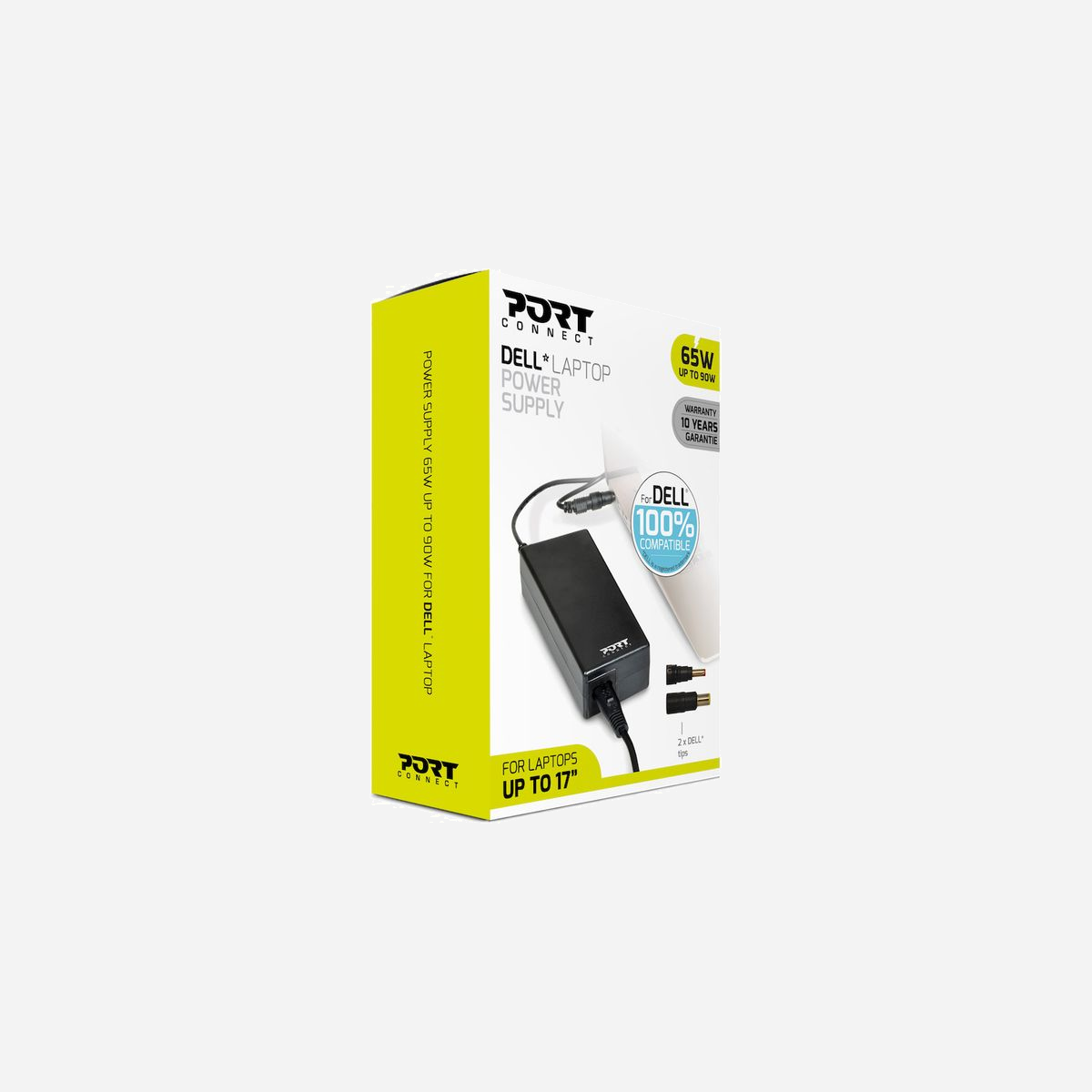 Port Designs Adaptateur Secteur 90W pour Notebook Dell - Alimentation Intérieure CA/CC 100-240V 50/60Hz - Sortie 19.5V 3.33A - Noir - Réf. 900093-DE - Le Power Supply est une alimentation secteur de remplacement pour Notebook Dell jusqu’à 90 watts.<br><br>Avec ses 2 embouts compatibles tous les ordinateurs Dell, cette alimentation saura vous dépanner quand vous en aurez le plus besoin.<br><br>Quoi de plus énervant quand vous cassez le chargeur de votre ordinateur portable ? La peur de ne pas pouvoir retrouver la bonne alimentation secteur avec le bon embout…Plus de panique, l’alimentation s’adapte automatiquement à la puissance de votre machine et elle le protège contre tous risques de survoltages.<br><br>Ce power supply est très fiable et durable, il est garanti 10 ans. Pour les professionnels, une option est disponible avec des embouts Dell supplémentaires.