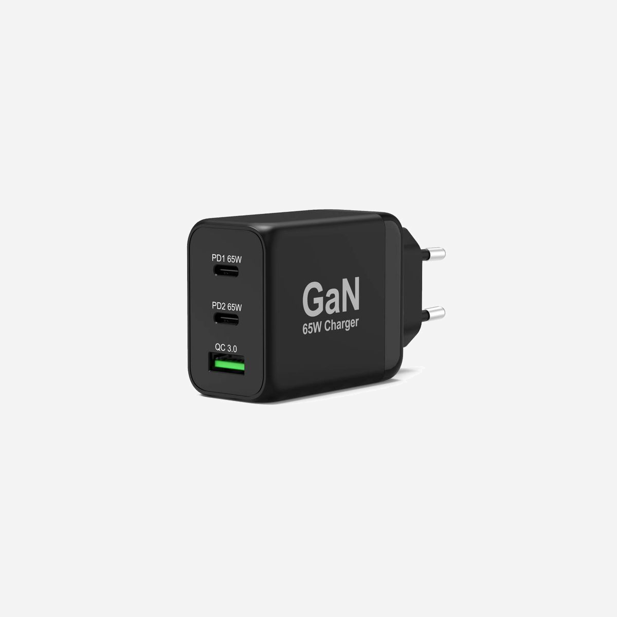 Port Designs 900106-EU Chargeur Secteur 65W GaN USB-C & USB-A (2x USB-C 65W PD, 1x USB-A 30W QC 3.0) Câble USB-C 2m Noir - Chargeur mural GaN 65W USB-C & USB-A<br>• Technologie Nitrure de Gallium (GaN) : plus efficace, plus petit, plus léger et moins énergivore que les chargeurs traditionnels au silicium<br>• Chargeur mural combo USB-C & USB-A<br>• 2x USB-C PD 65W et 1x USB-A QC 30W permettant de charger un ordinateur portable jusqu’a 15’’ et 2 appareils supplémentaires<br>• Port USB-A Quick charge jusqu’à 30W : optimise la charge<br>• Puissance maximale : 65W<br>• Design ultra compacte et léger<br>• Câble d’alimentation USB-C de 2 mètres inclus<br>• Garantie constructeur 10 ans